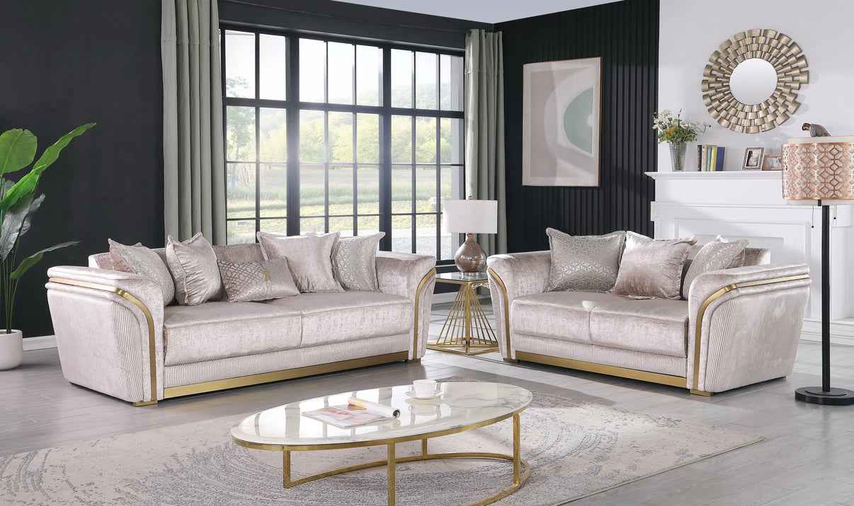 Torino Champagne Living Room Set - Image 5