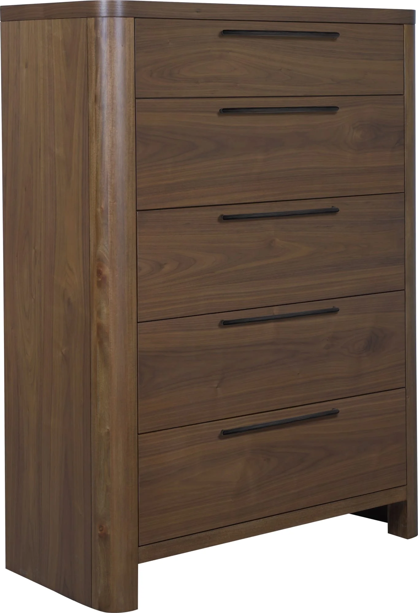 Totes English Walnut Five Drawer Chest - Image 2