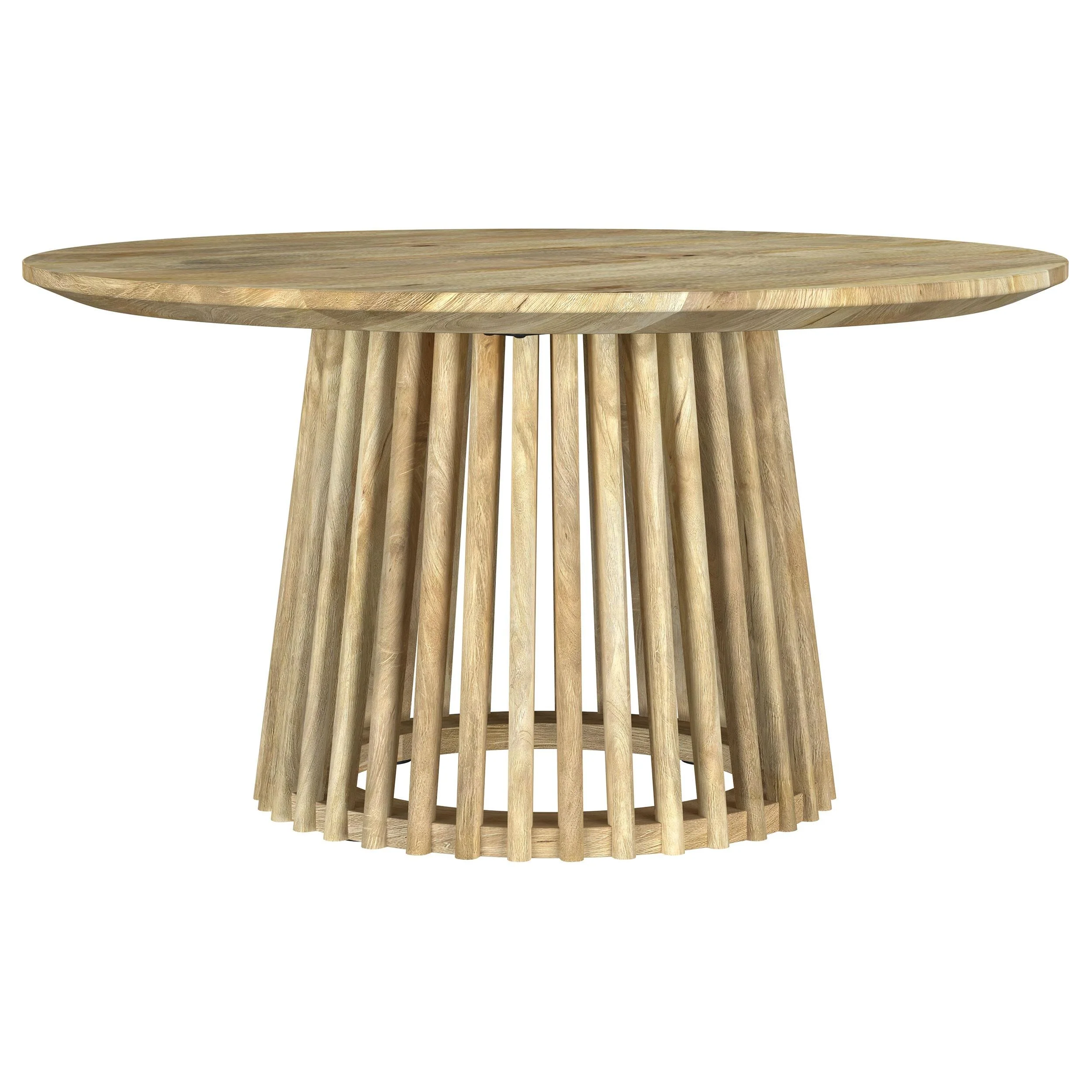 Touhy Natural Mango Round Solid Wood Cocktail Coffee Table - Image 2