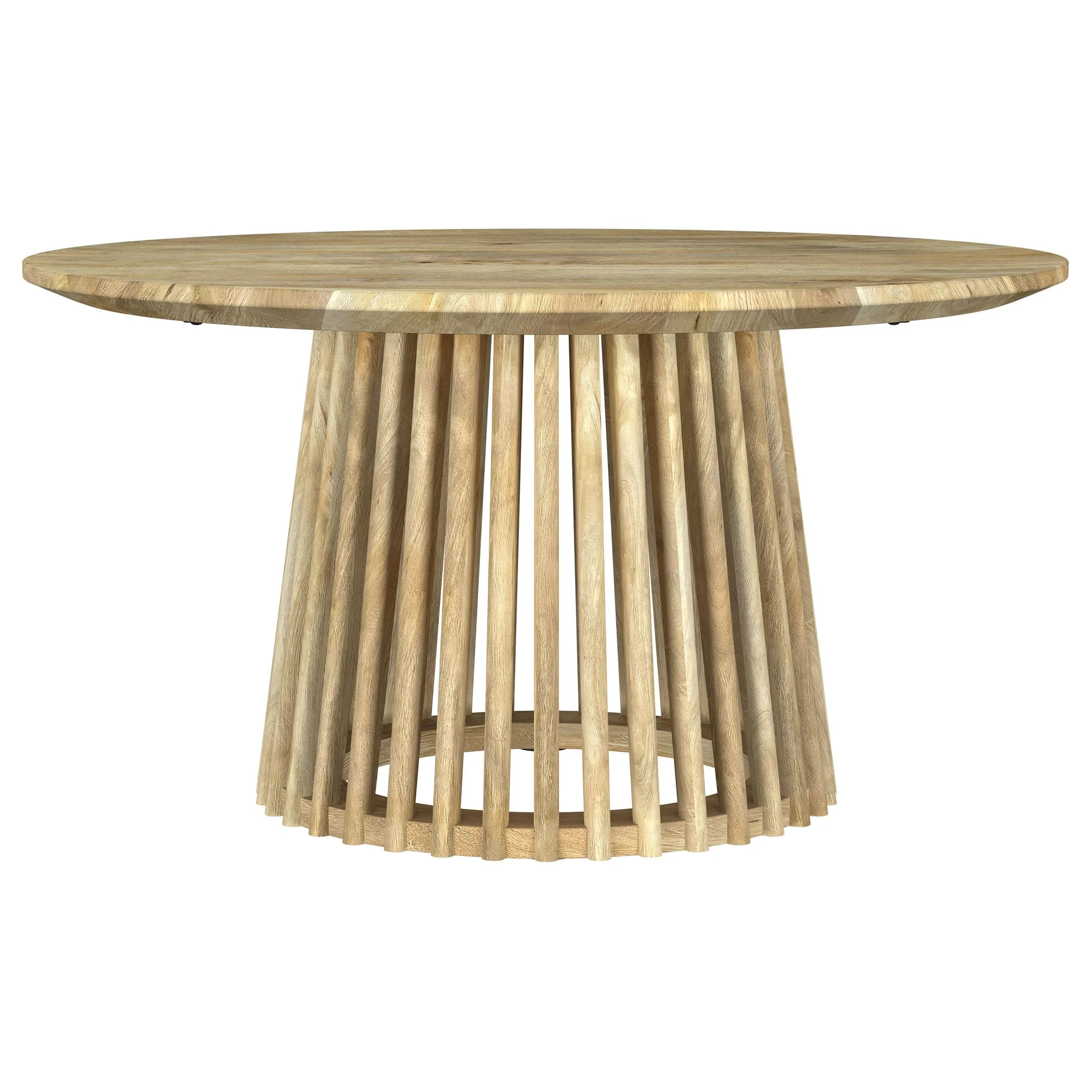 Touhy Natural Mango Round Solid Wood Cocktail Coffee Table - Image 3