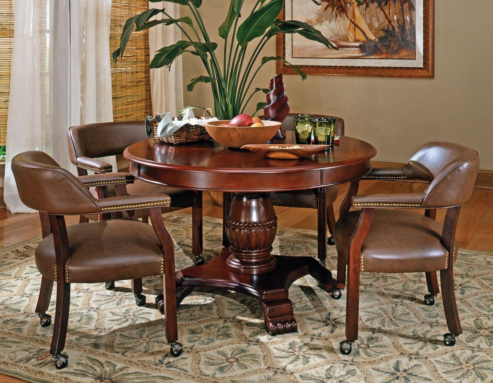 Tournament Arm Chair w/Casters – Brown - Image 8