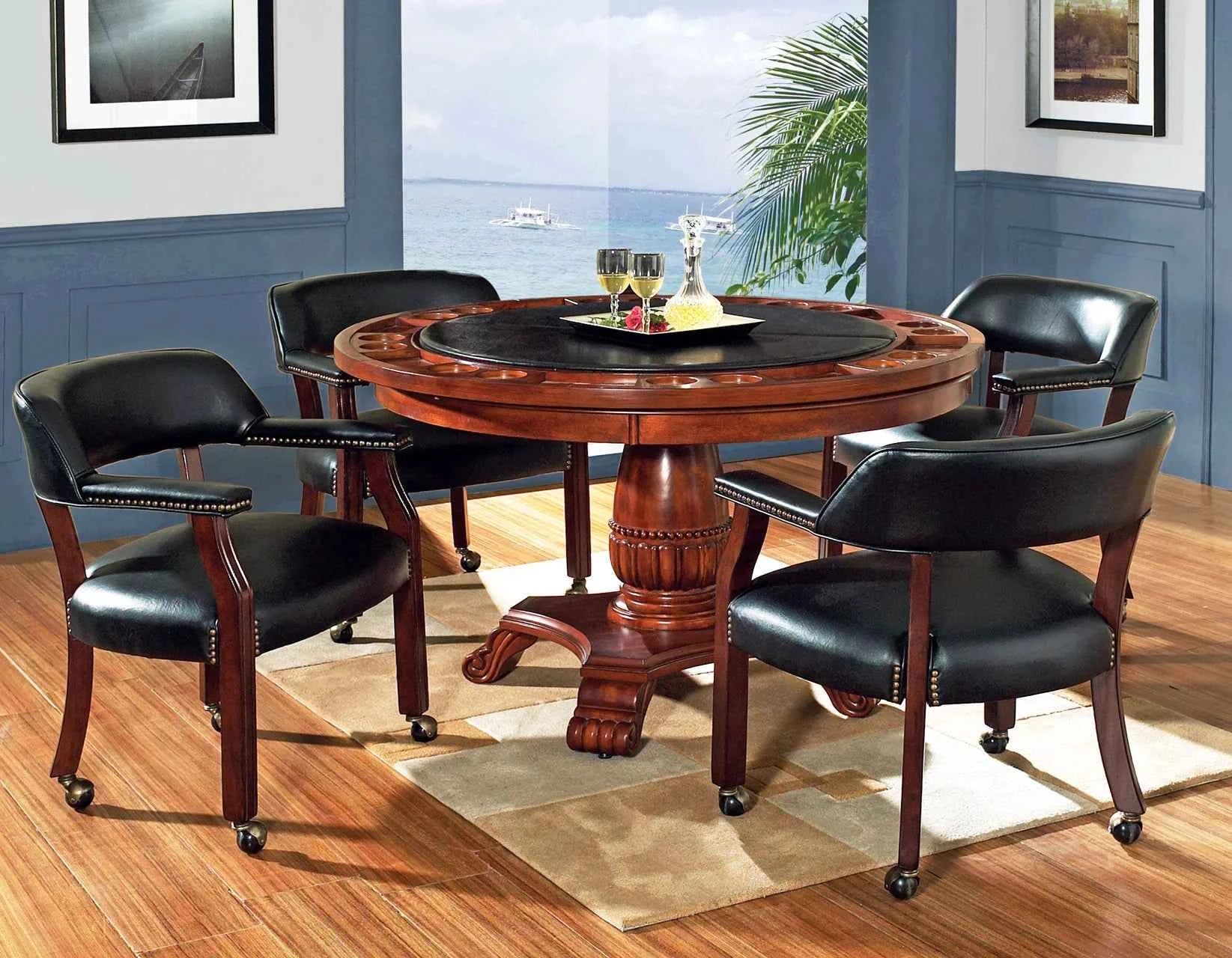 Tournament Game Table and Chairs, 6-Piece, Black(Table & 4 Side Chairs) - Image 8