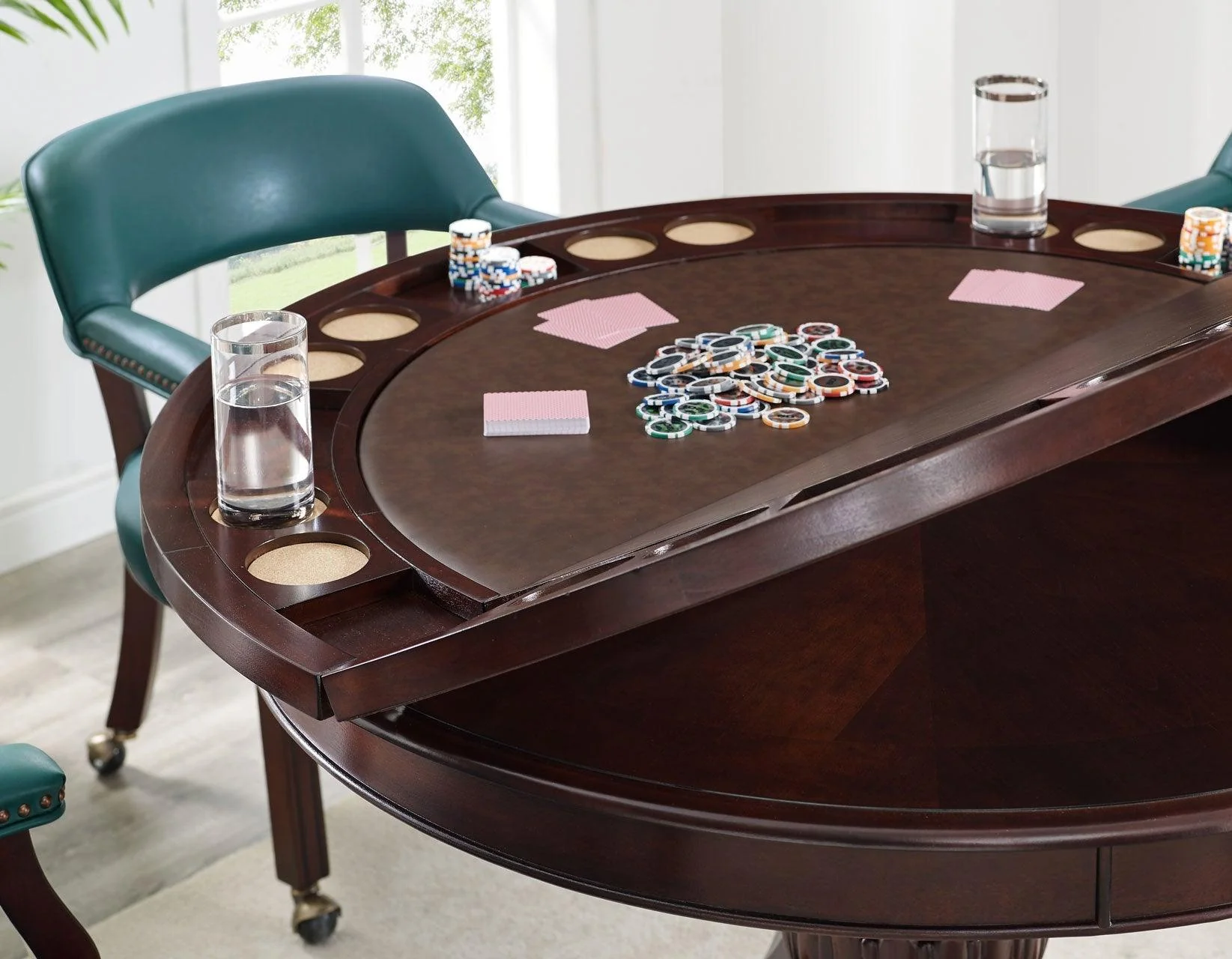 Tournament, Game Table and Chairs, 6-Piece, Brown(Table & 4 Side Chairs) - Image 4