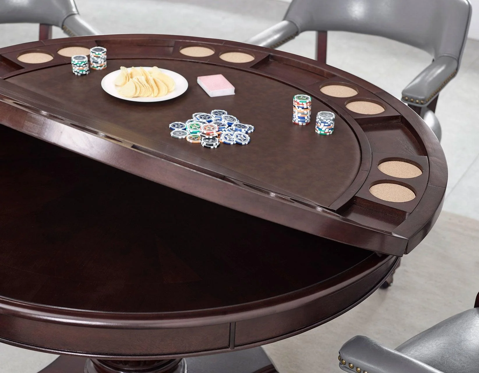 Tournament, Game Table and Chairs, 6-Piece, Brown(Table & 4 Side Chairs) - Image 7