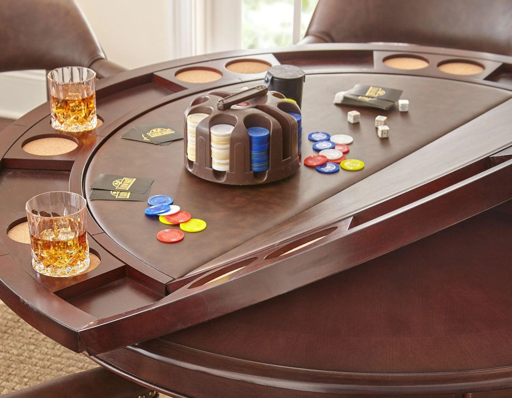 Tournament, Game Table and Chairs, 6-Piece, Brown(Table & 4 Side Chairs) - Image 9