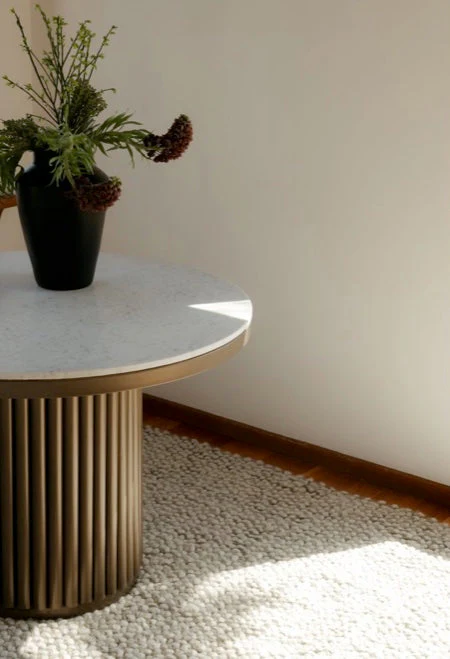 Tower Dining Table - White Marble - Image 3