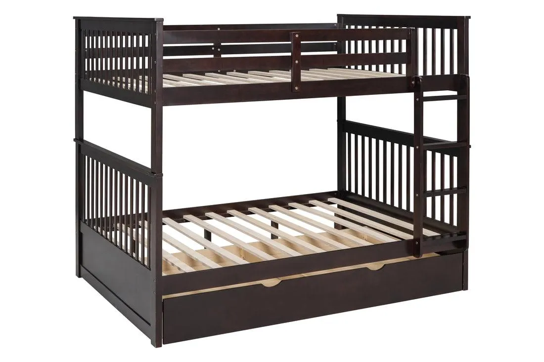 Tower Espresso Full/Full Bunk Bed w/Twin Trundle - Image 2