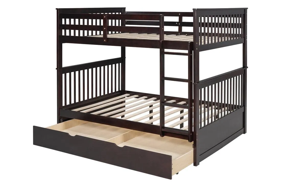 Tower Espresso Full/Full Bunk Bed w/Twin Trundle - Image 3