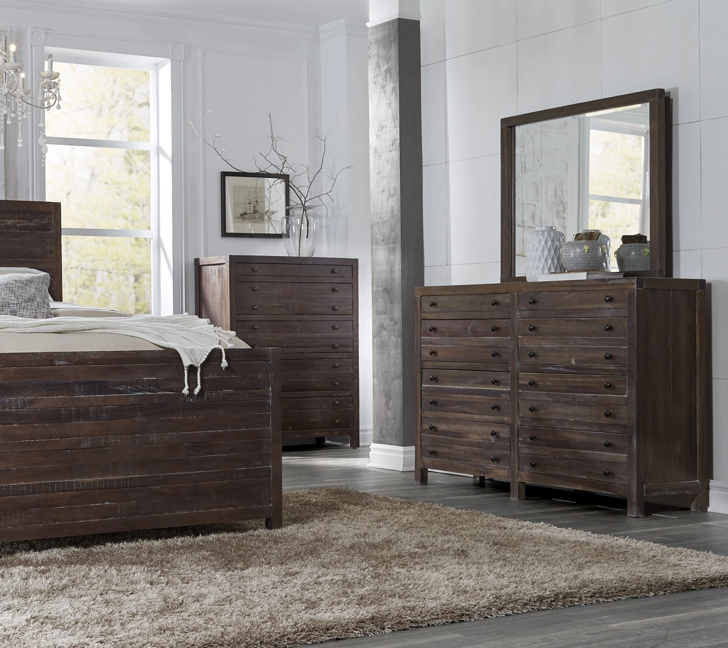 Townsend Solid Wood Mirror in Java - Image 2