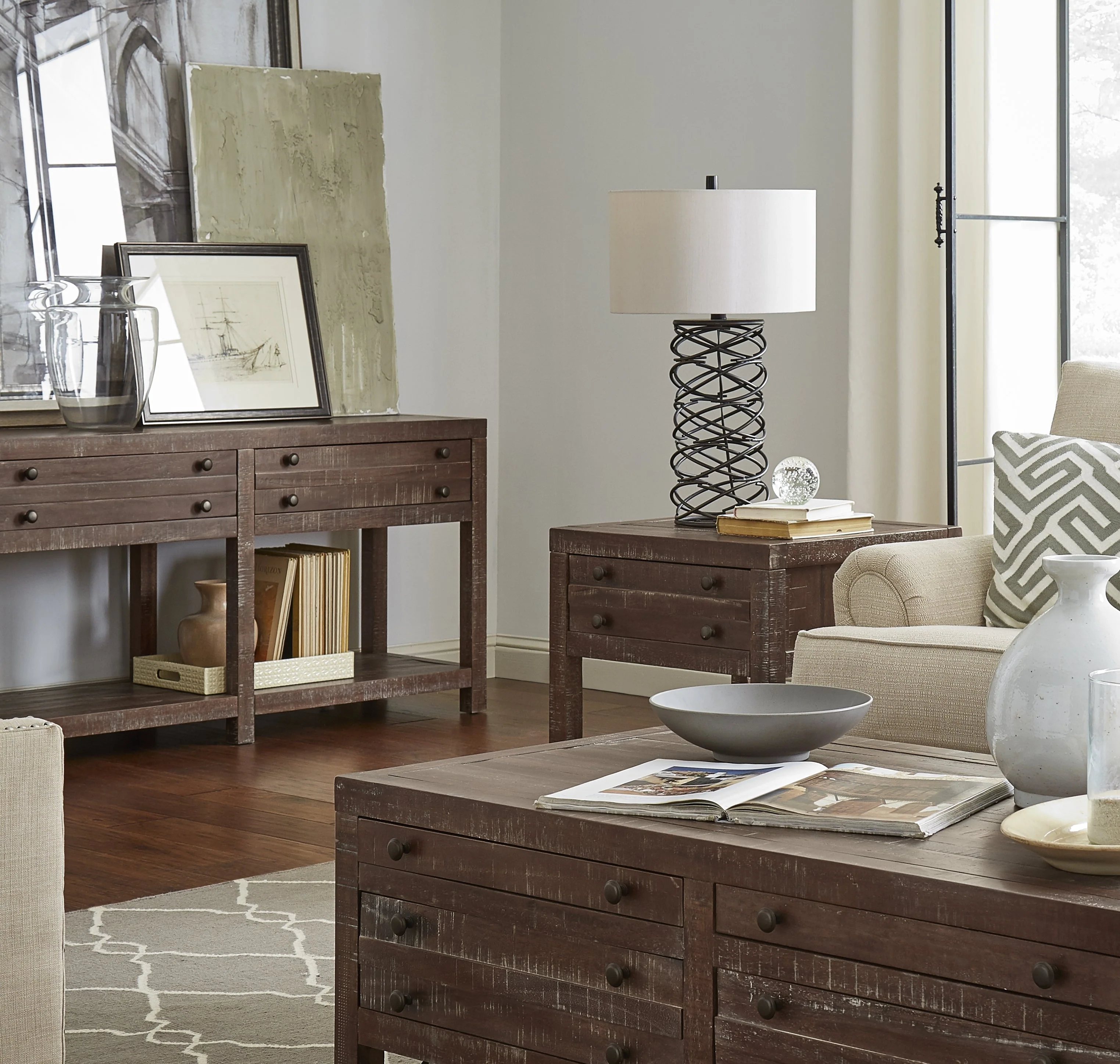 Townsend Solid Wood Side Table in Java - Image 2