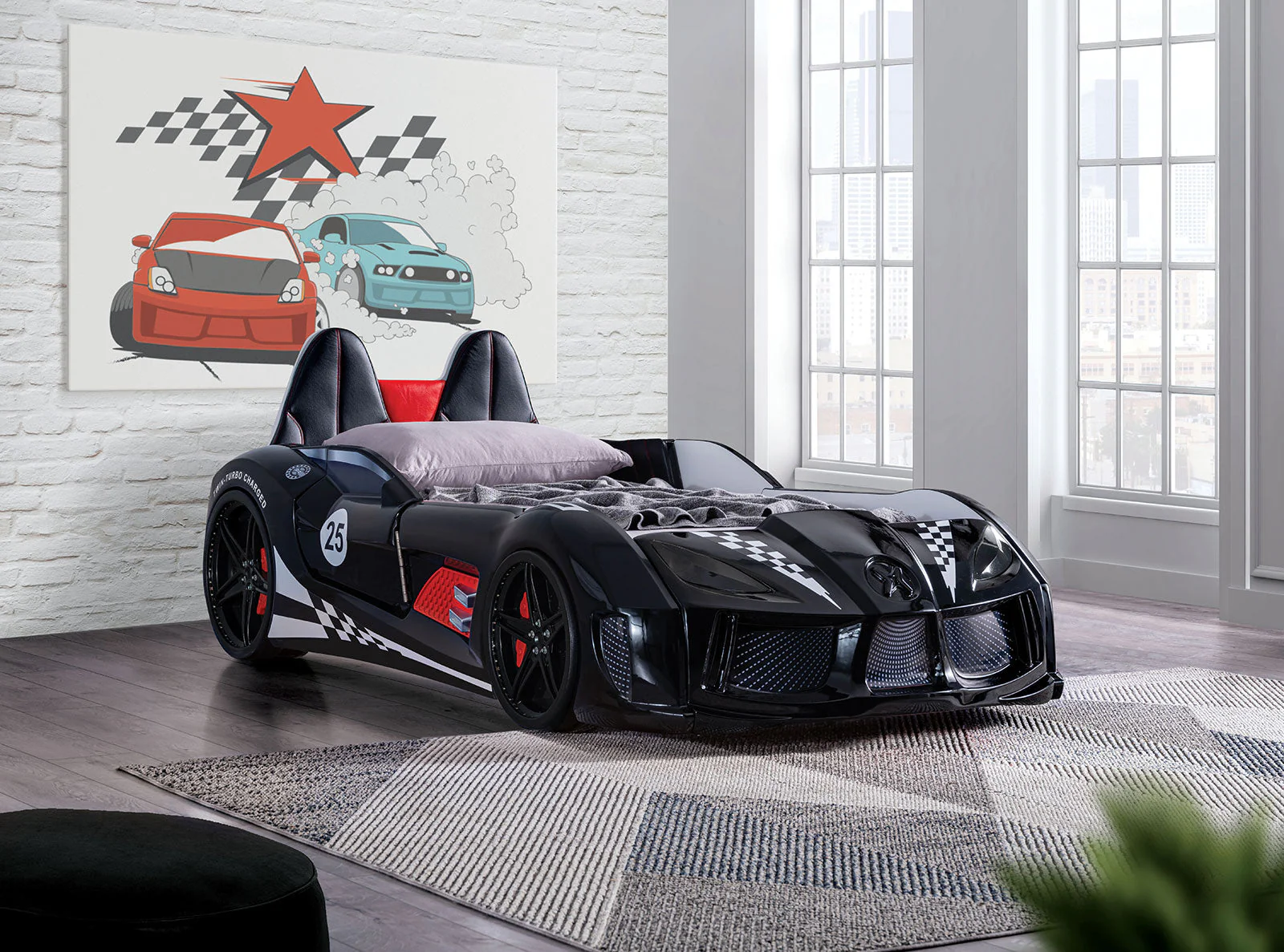 Trackster Black Bed