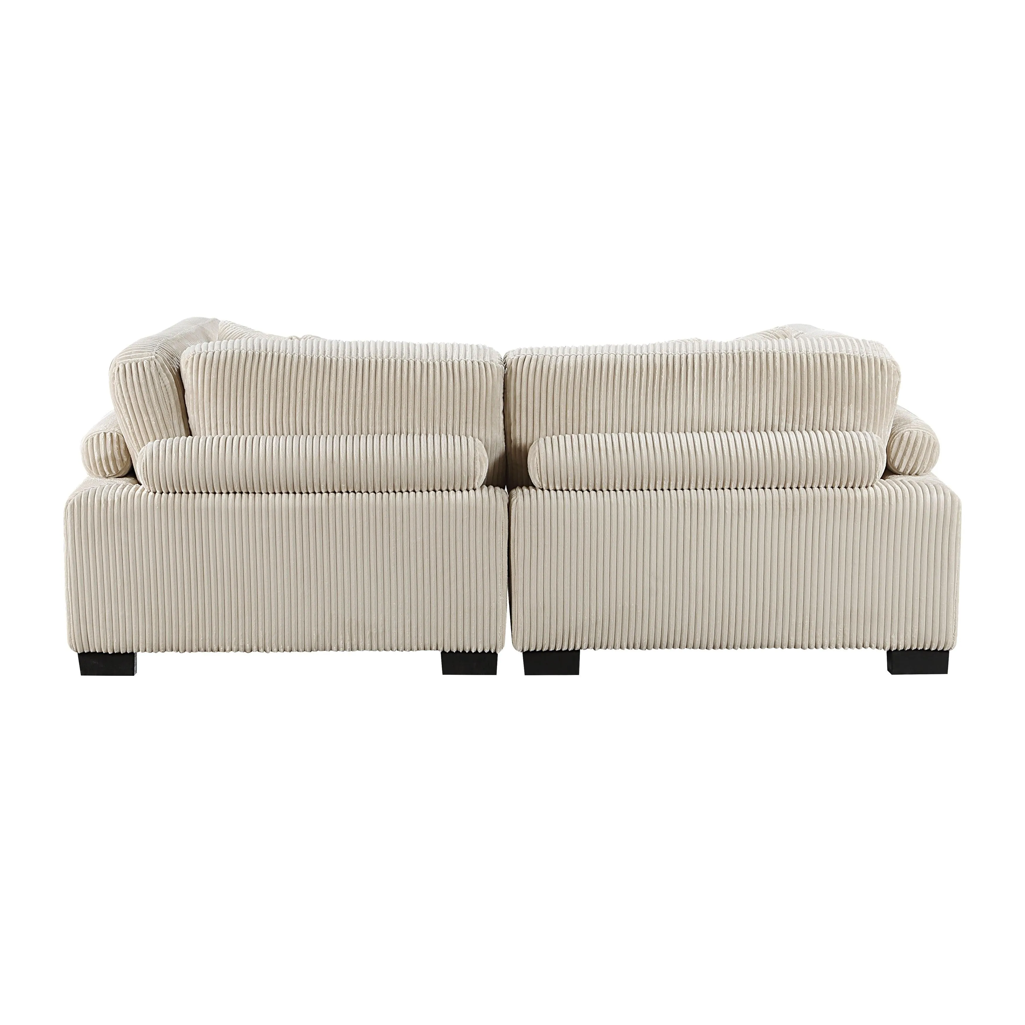 Traverse Beige Corduroy 2-Piece Loveseat - Image 4