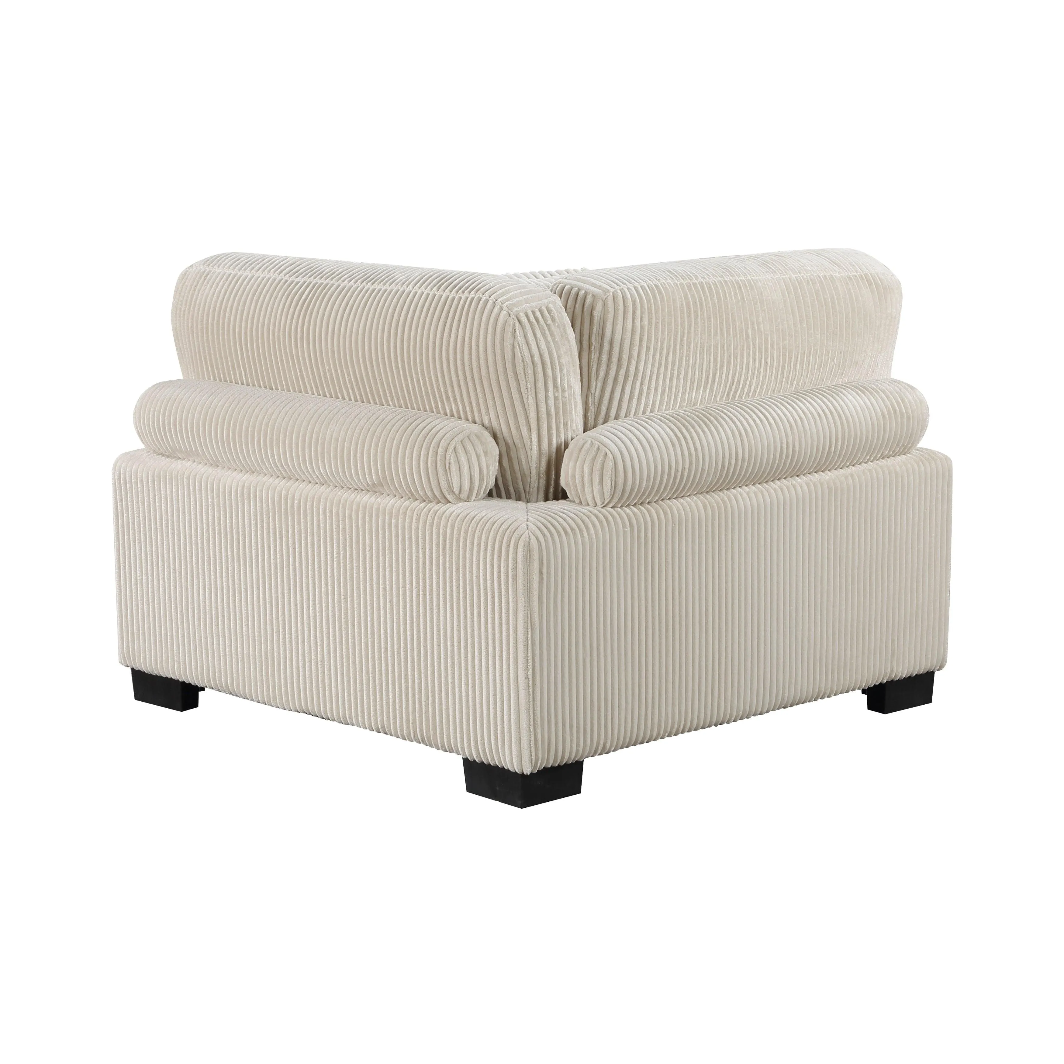 Traverse Beige Corduroy 4-Piece Modular Sectional with Ottoman - Image 19