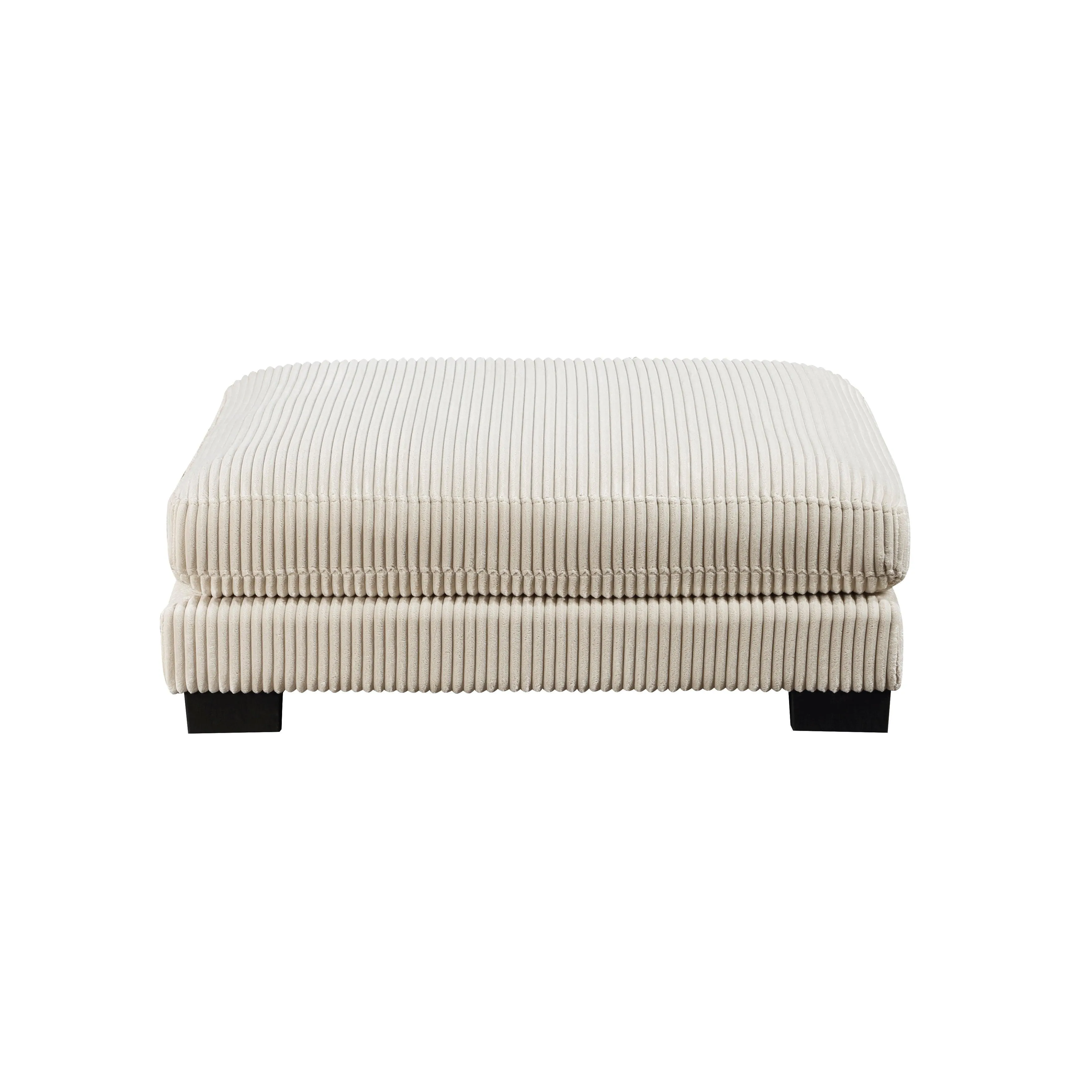 Traverse Beige Corduroy 4-Piece Modular Sectional with Ottoman - Image 20