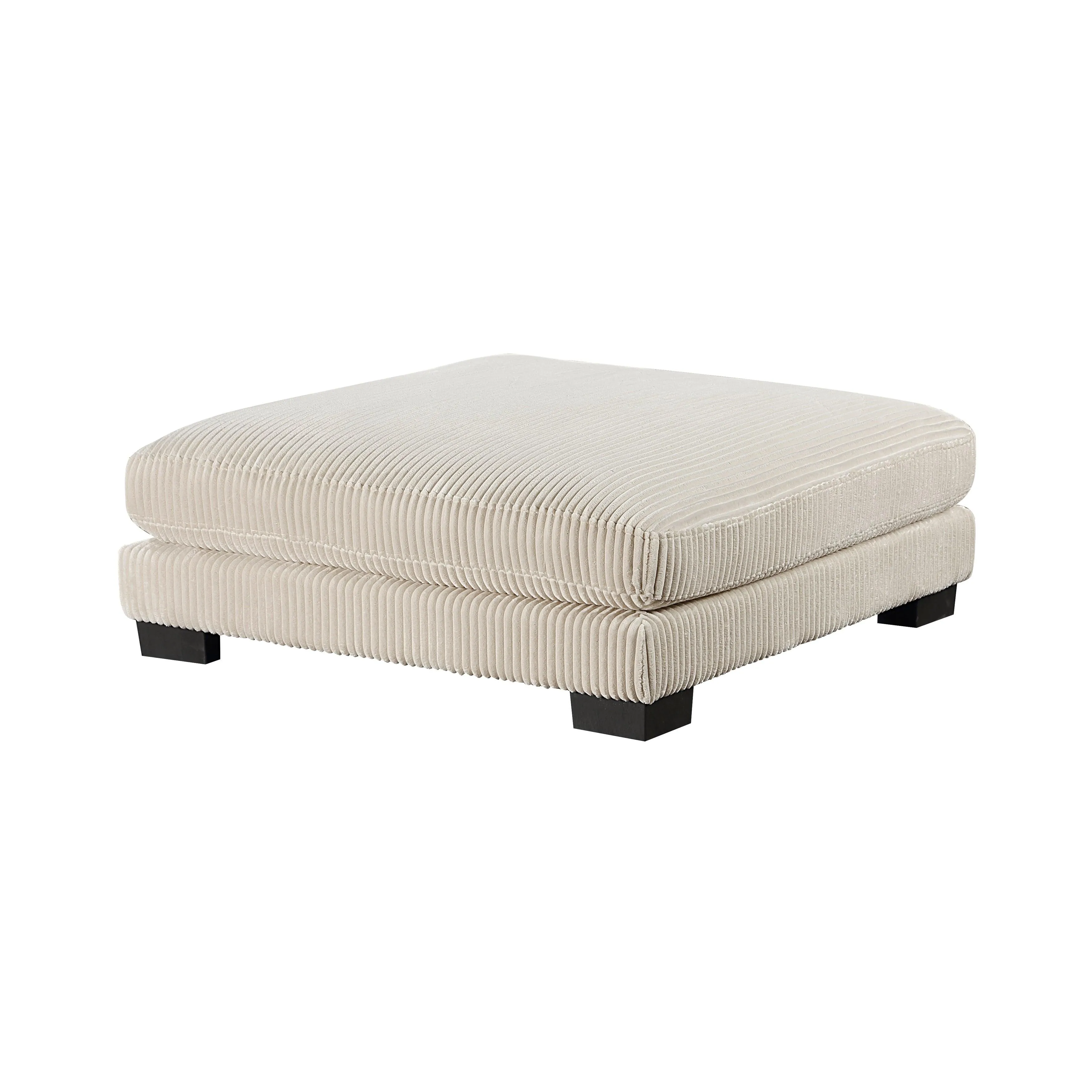 Traverse Beige Corduroy 4-Piece Modular Sectional with Ottoman - Image 21