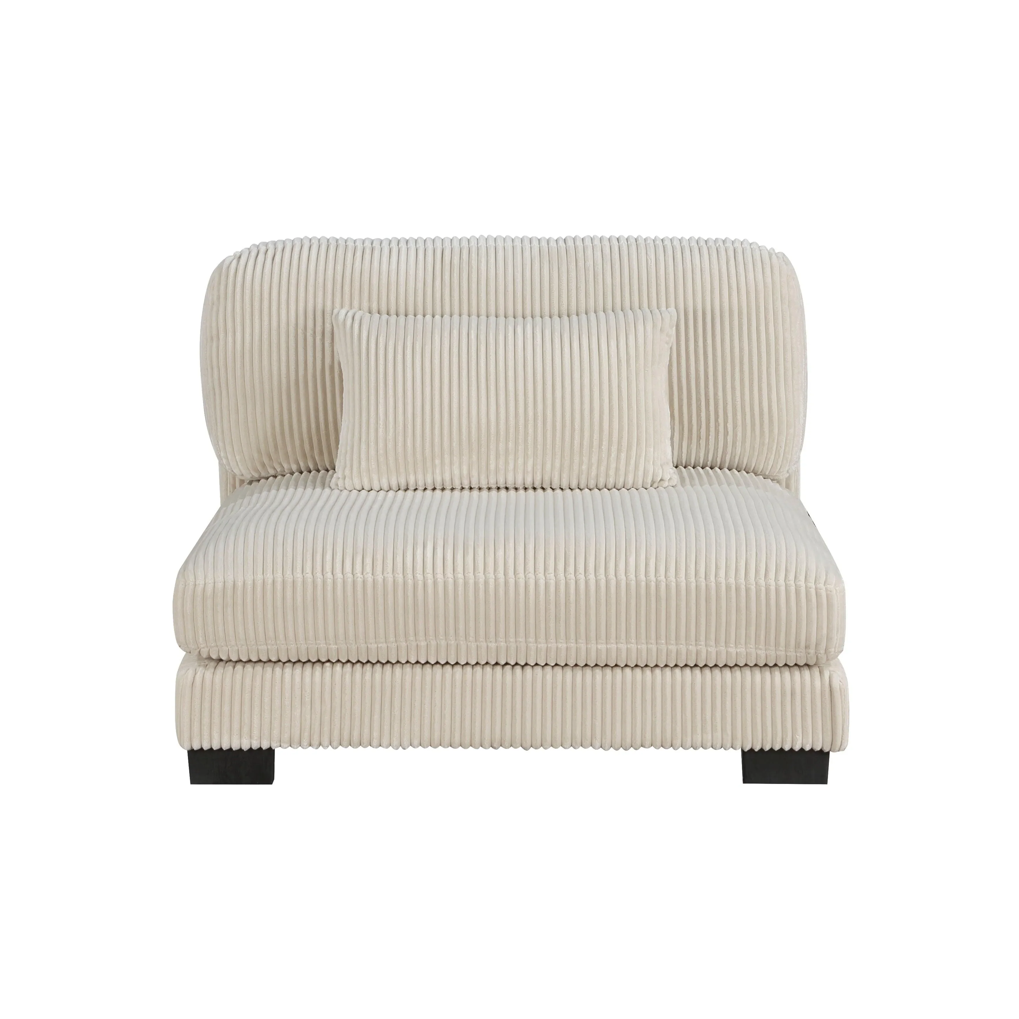Traverse Beige Corduroy 5-Piece Modular Sectional with Ottoman - Image 6