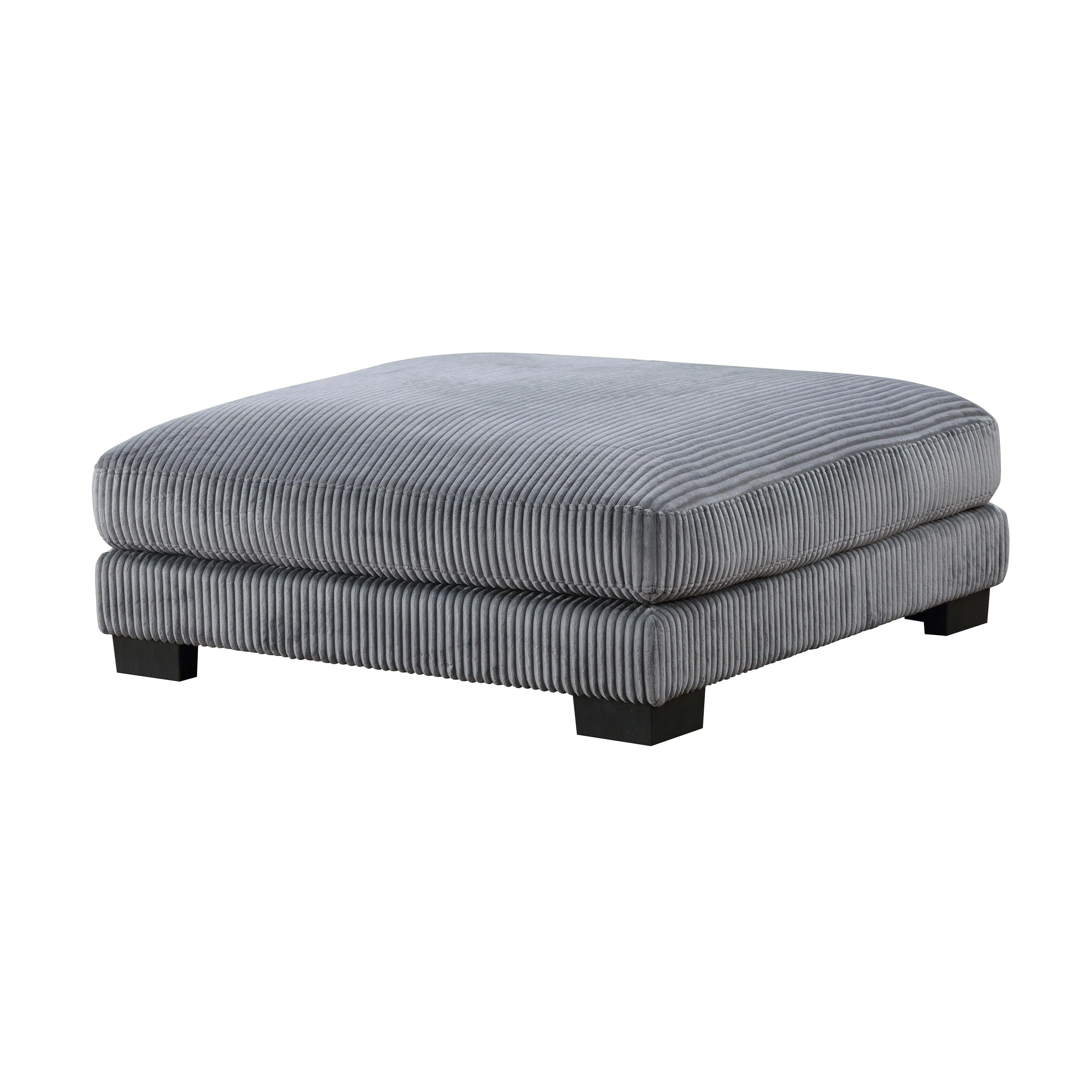 Traverse Gray Corduroy 6-Piece Modular Sectional with Ottoman - Image 3