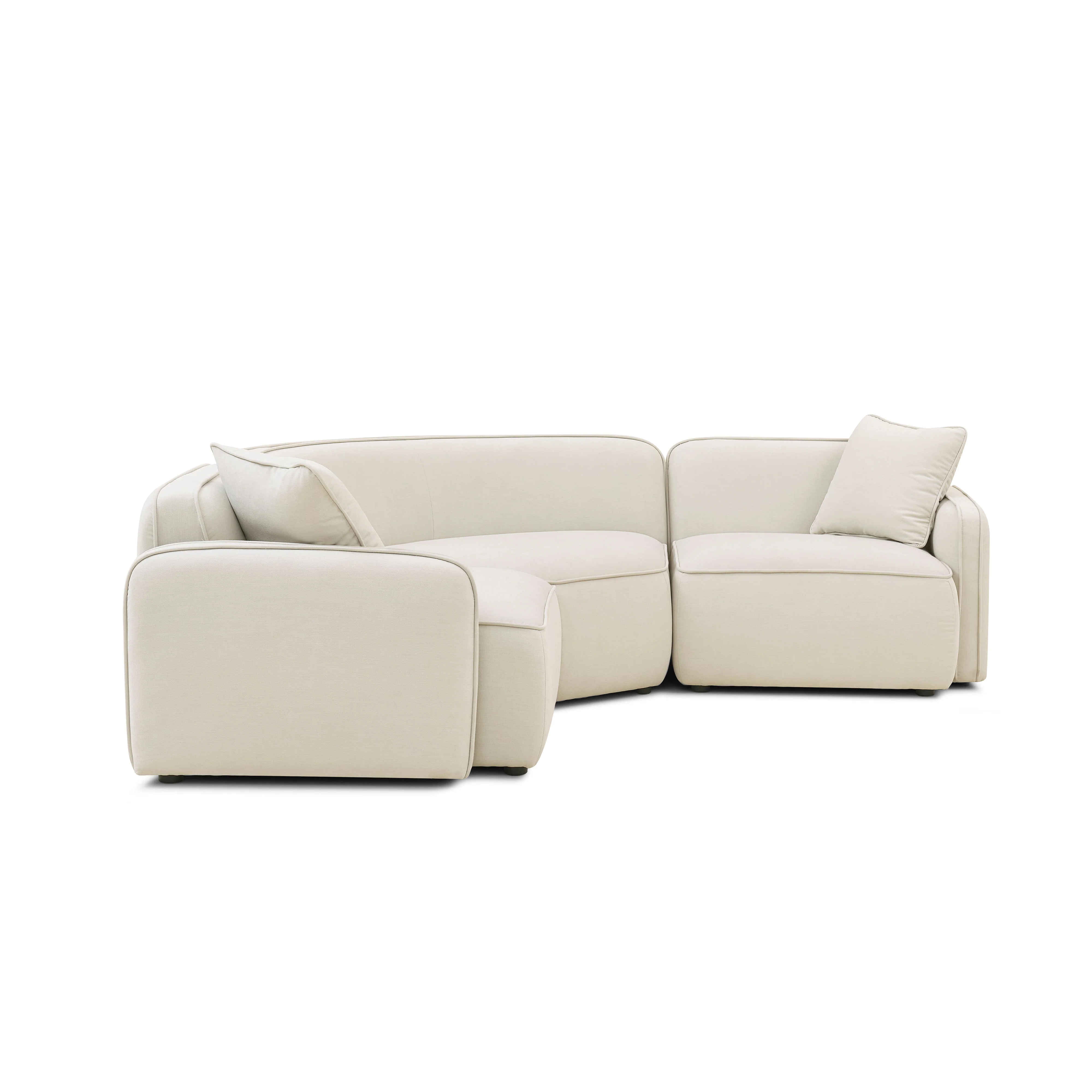 Travie 3-Piece Sand Upcycled Linen Modular L-Sectional - Image 2