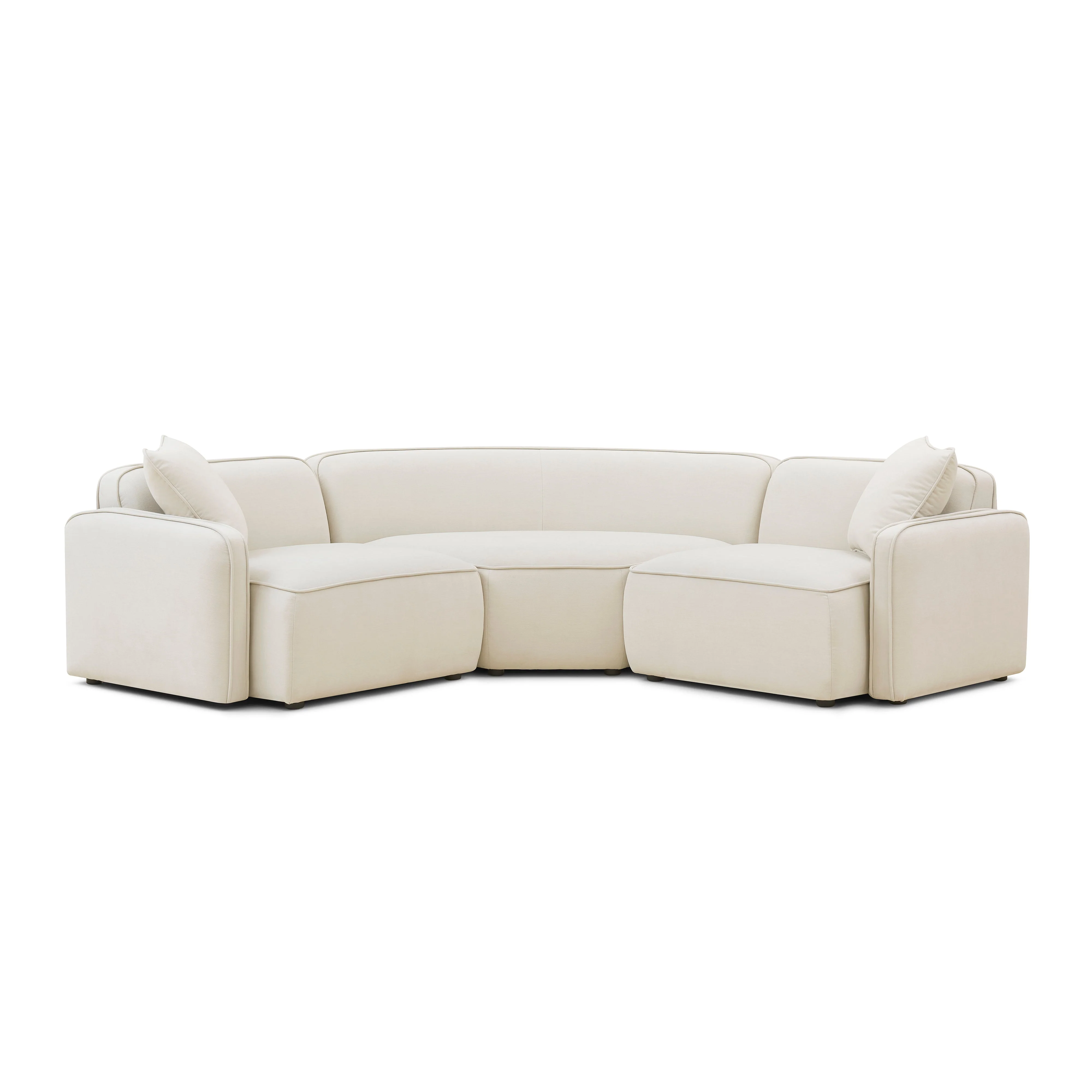 Travie 3-Piece Sand Upcycled Linen Modular L-Sectional - Image 4