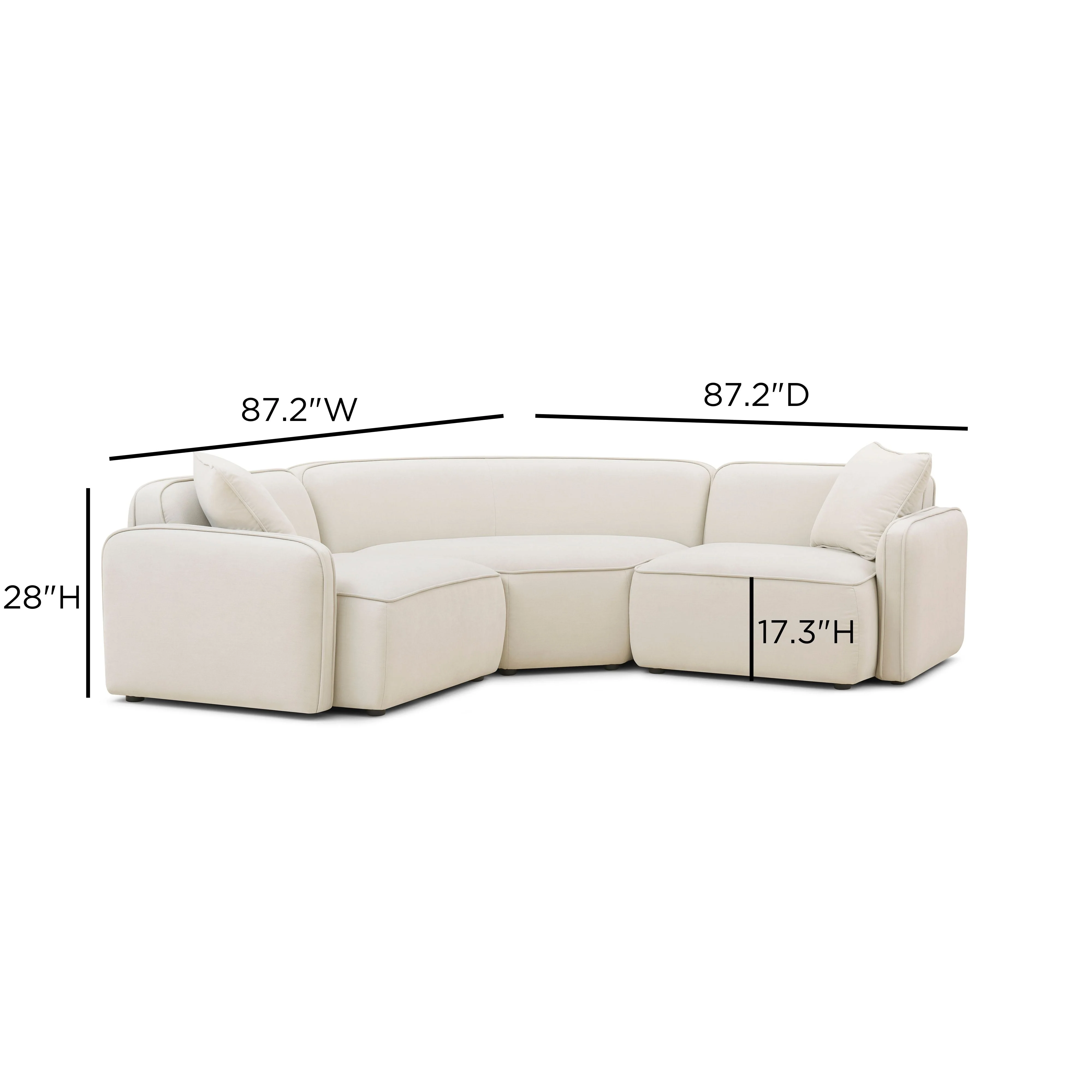 Travie 3-Piece Sand Upcycled Linen Modular L-Sectional - Image 5