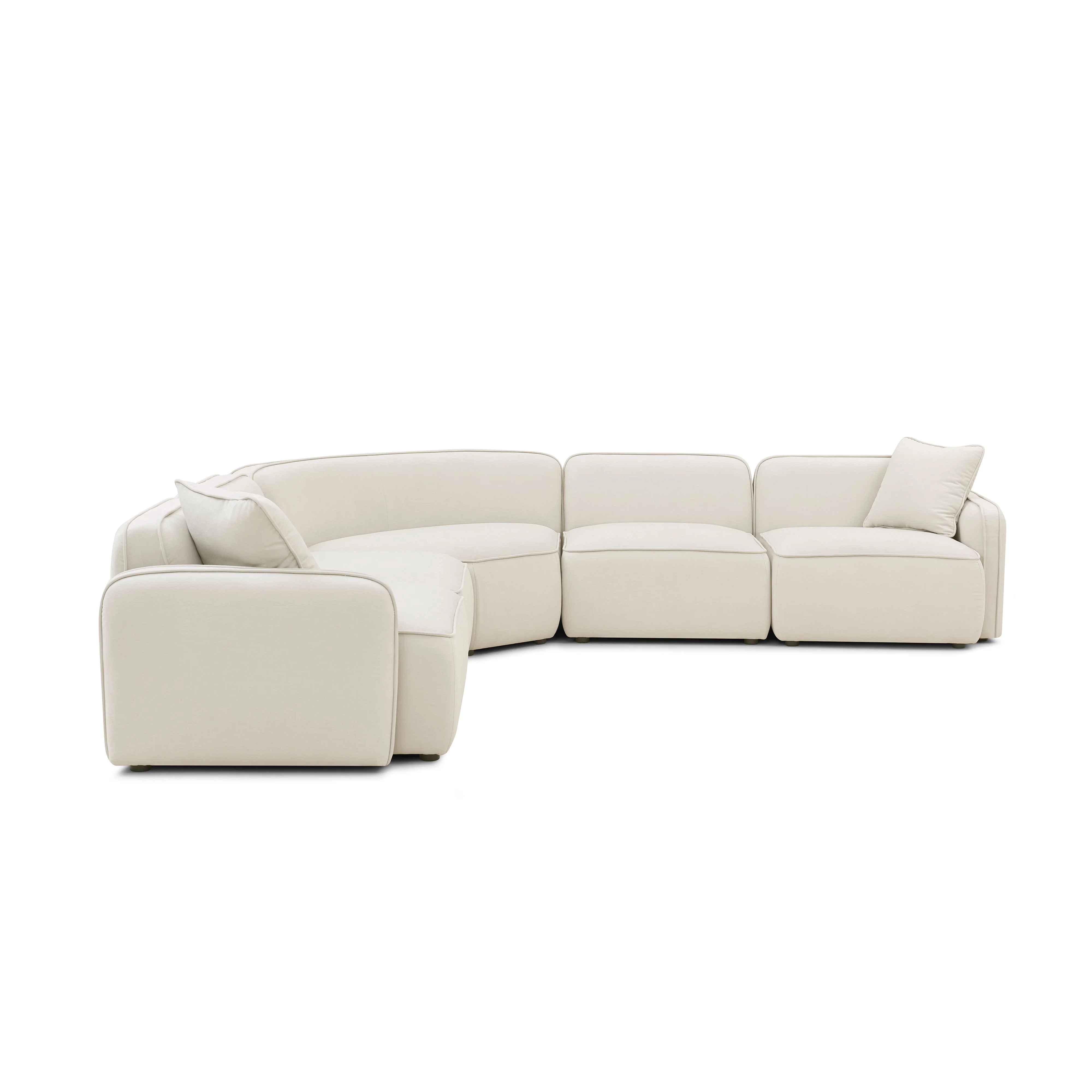 Travie 5-Piece Sand Upcycled Linen Modular Large L-Sectional - Image 2