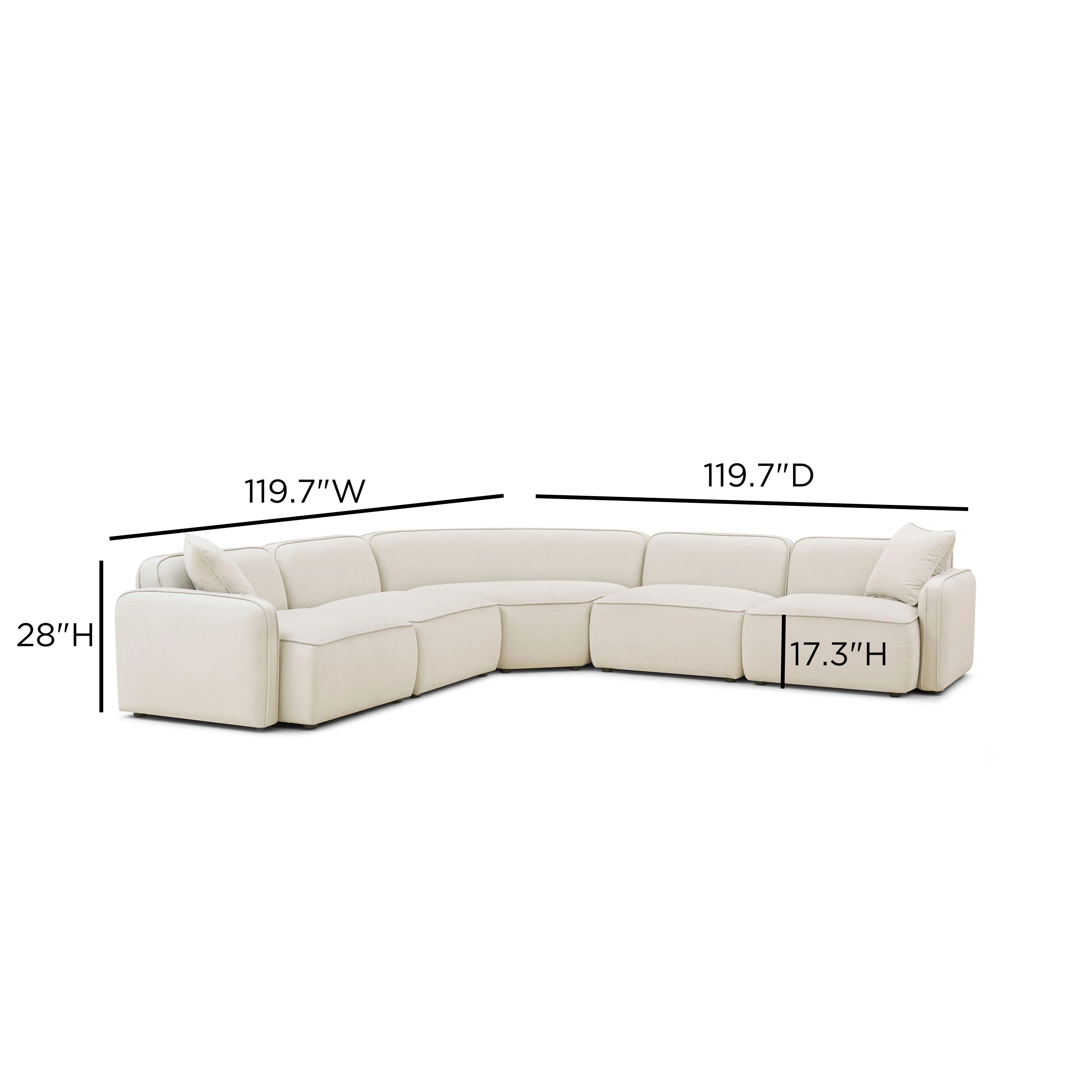 Travie 5-Piece Sand Upcycled Linen Modular Large L-Sectional - Image 5