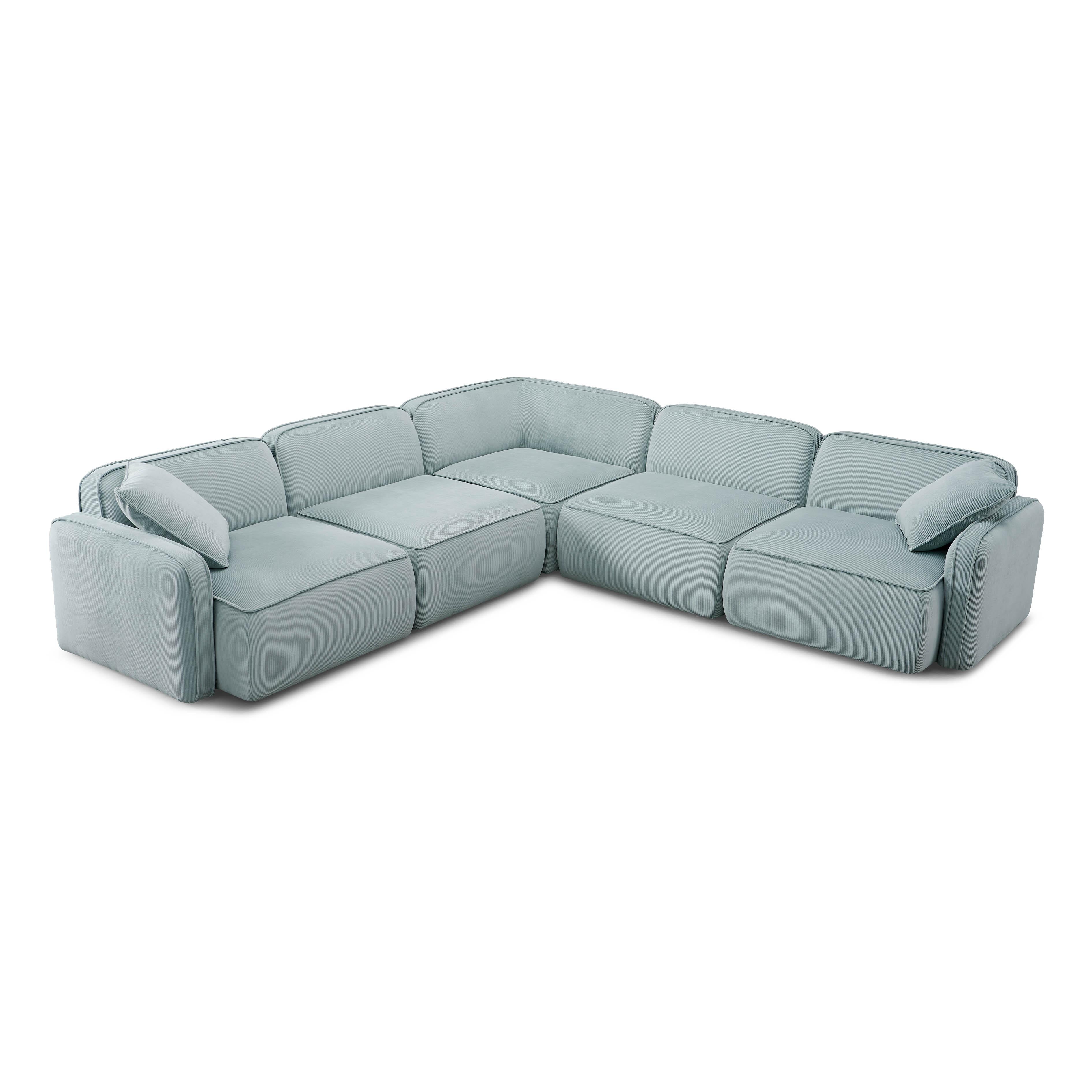 Travie Performance Corduroy Velvet Modular L-Sectional - Image 8