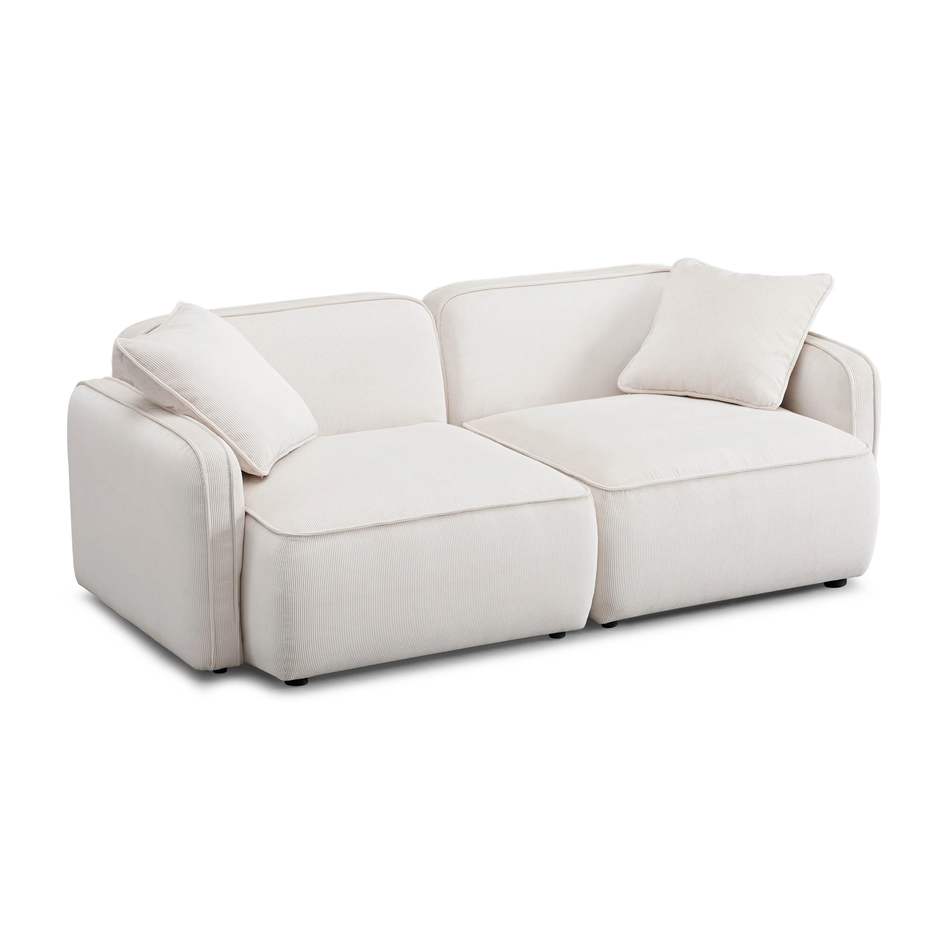 Travie Performance Corduroy Velvet Modular Loveseat