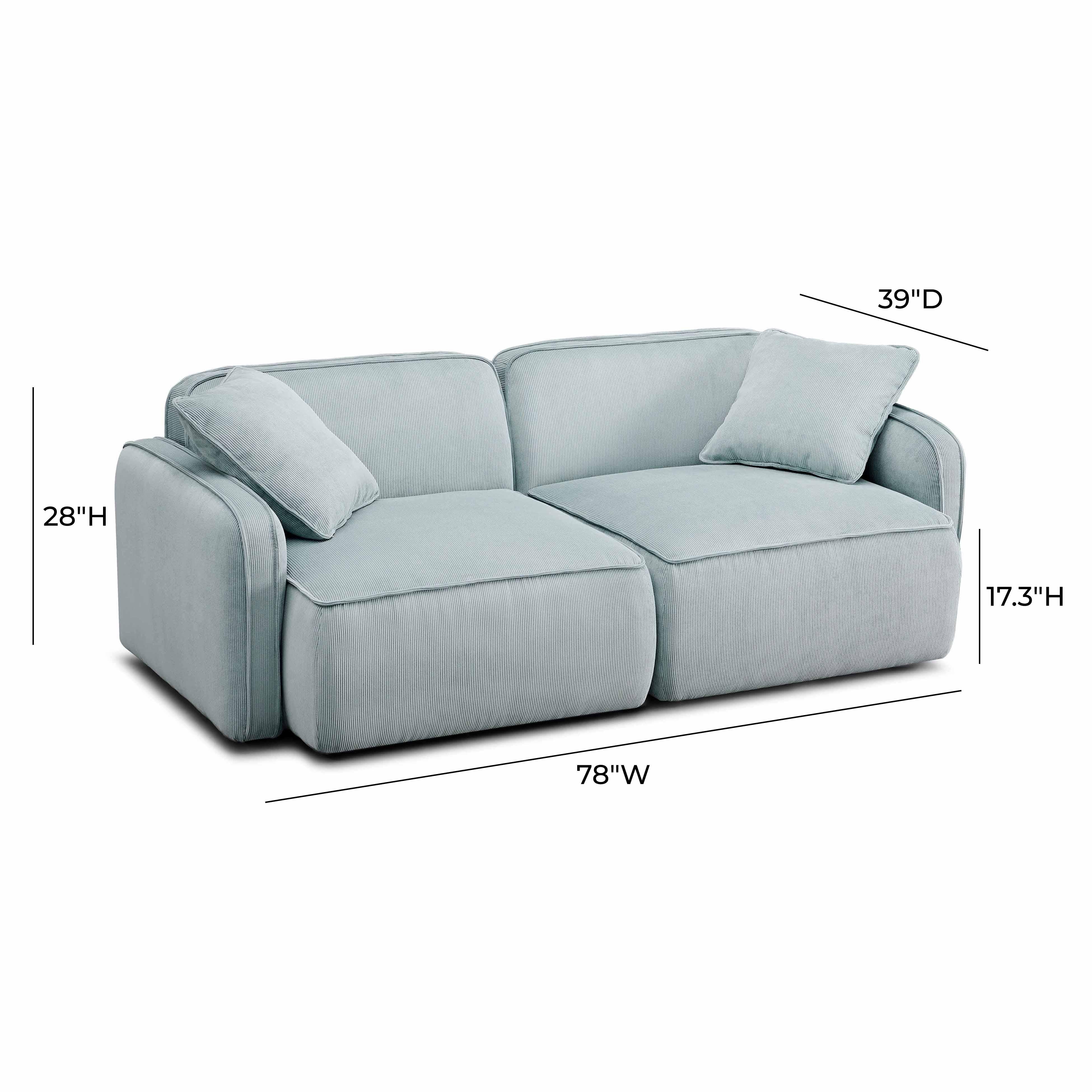 Travie Performance Corduroy Velvet Modular Loveseat - Image 14