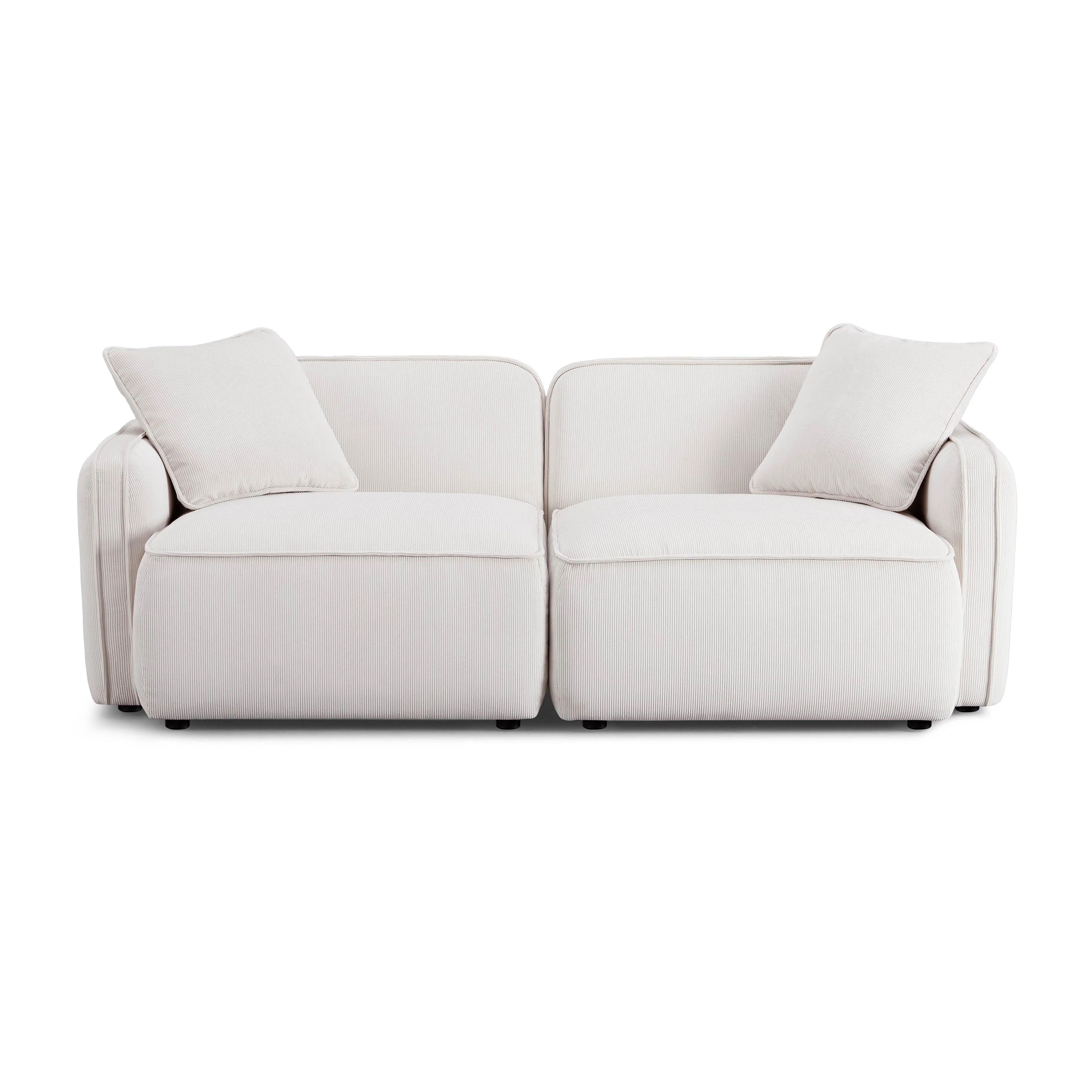 Travie Performance Corduroy Velvet Modular Loveseat - Image 3