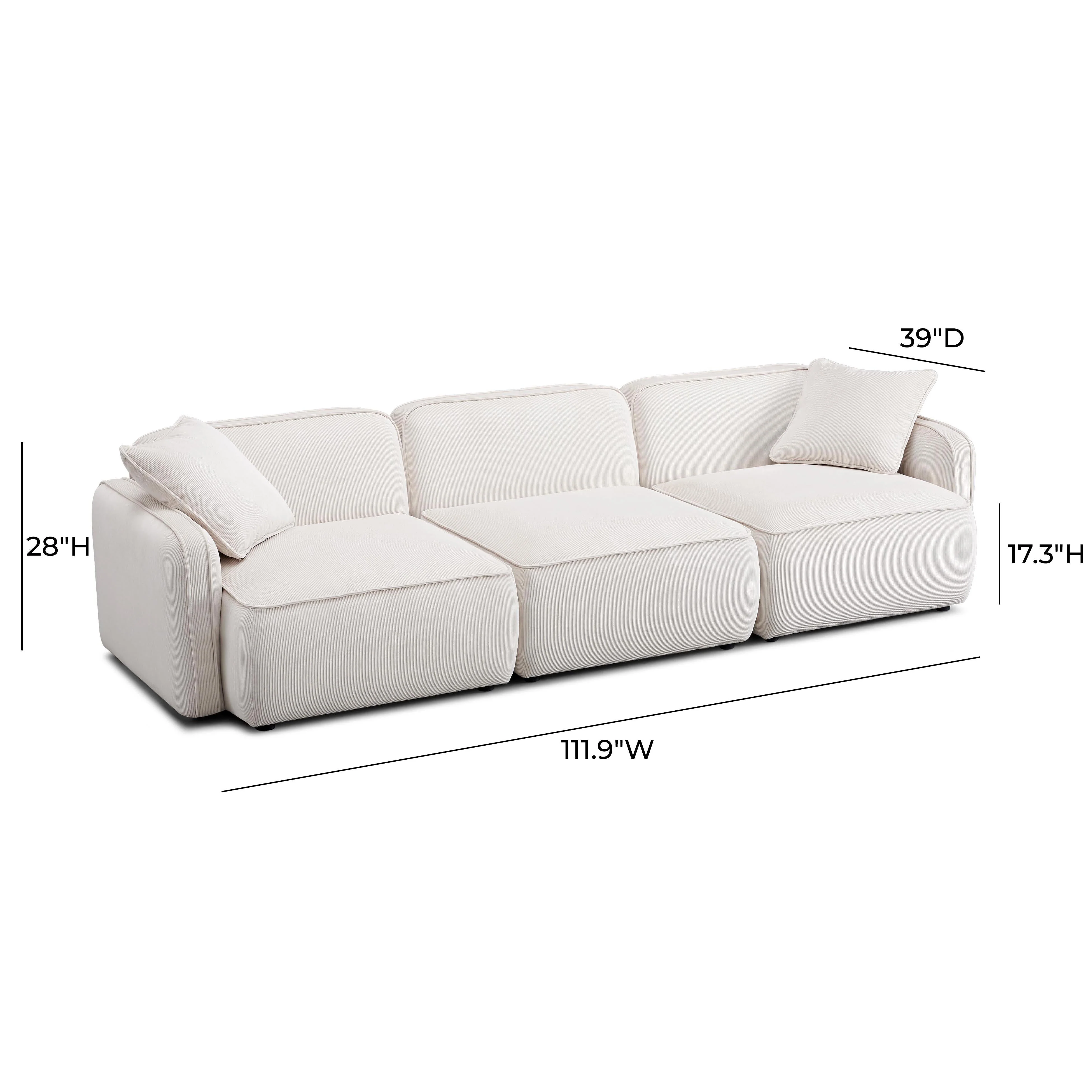Travie Performance Corduroy Velvet Modular Sofa - Image 6