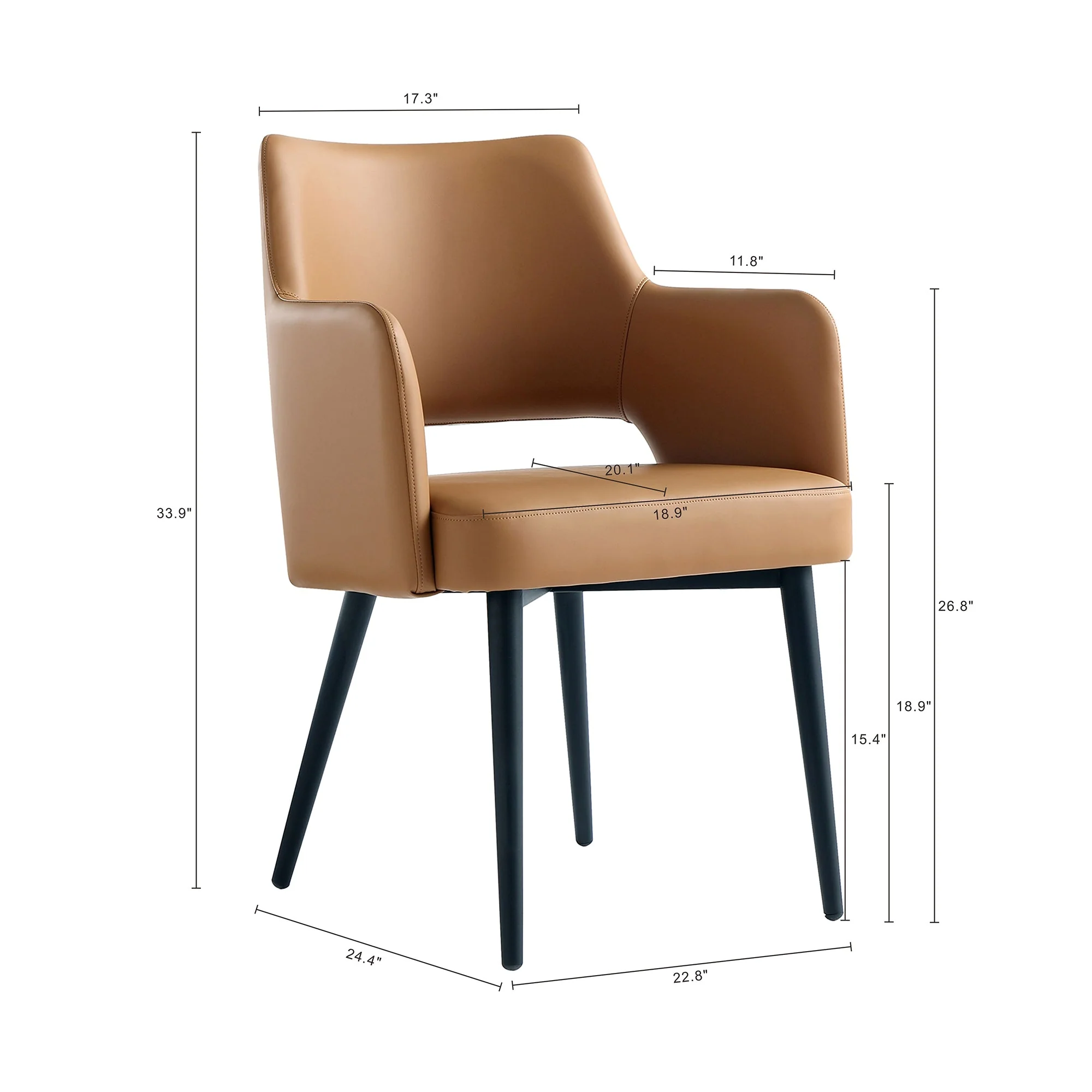 Tremont Dining Arm Chair in Saddle (set of 2) - Image 3