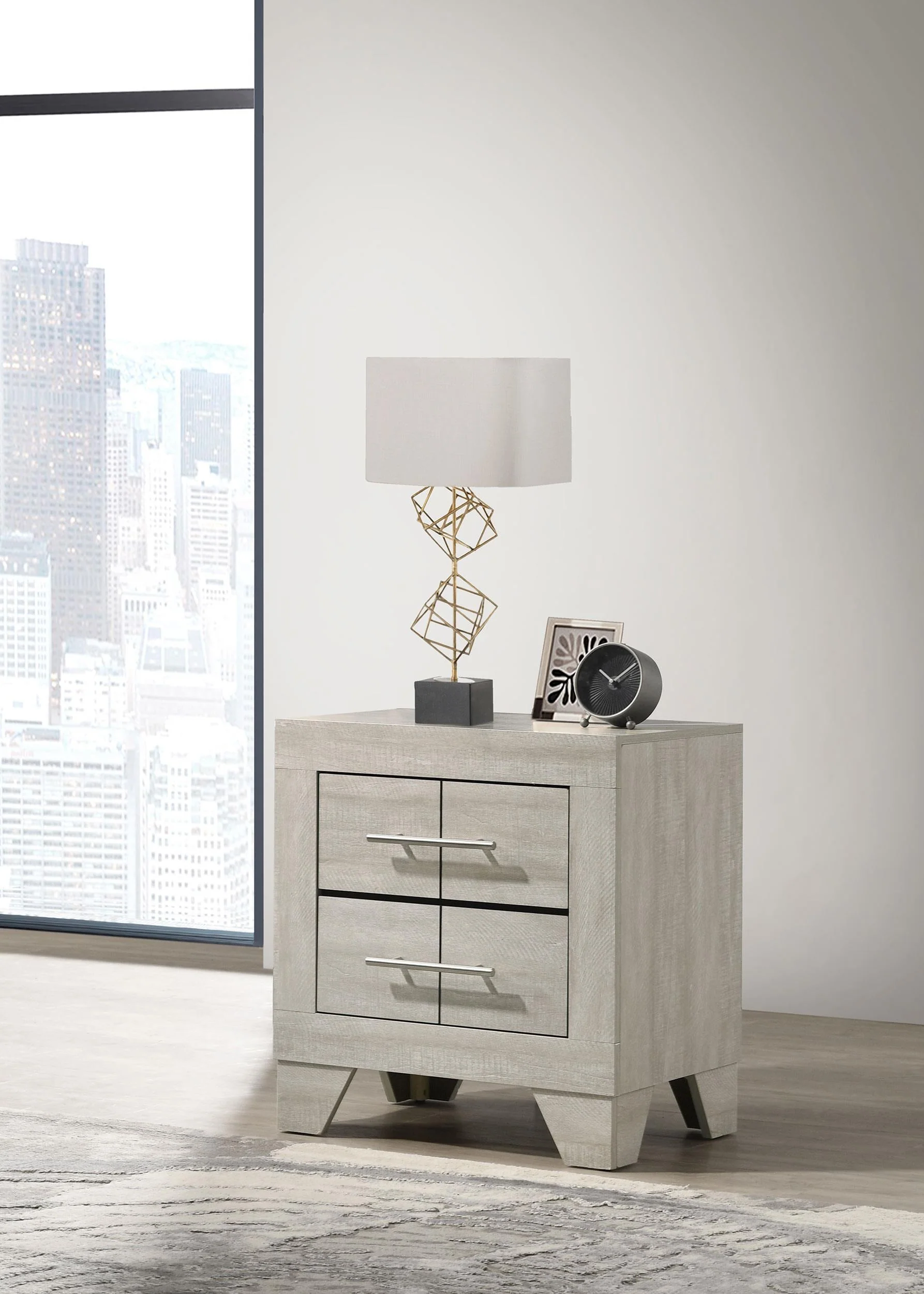 Trenton Rustic Cream 2-Drawer Nightstand
