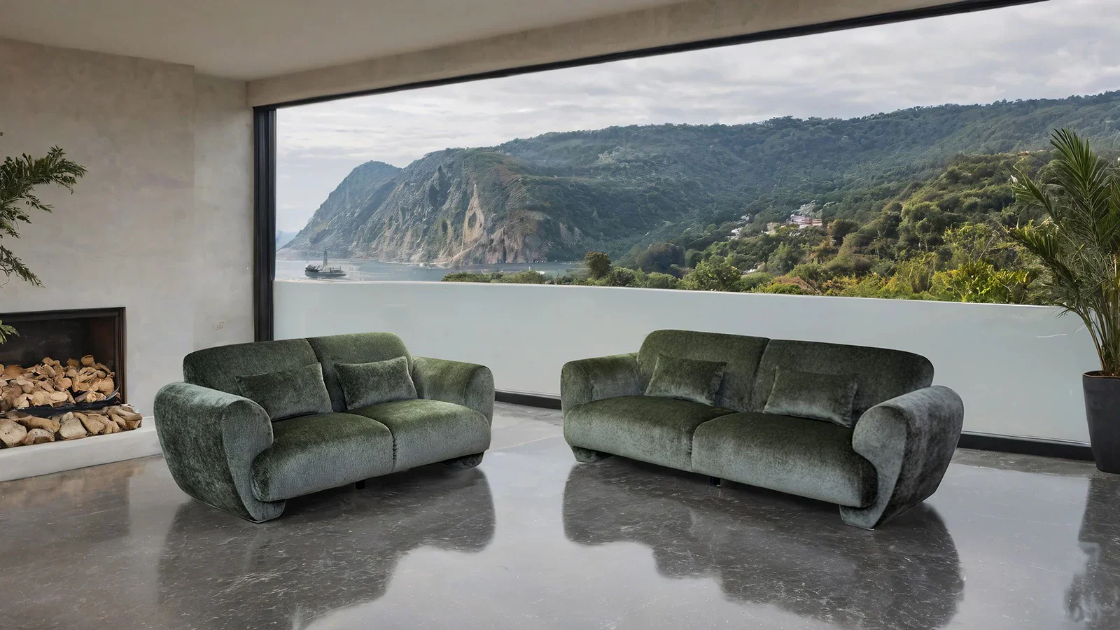 Trevisan Olive Green Loveseat - Image 3