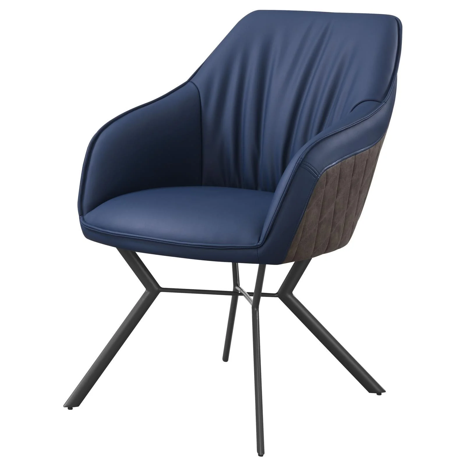 Trevon Upholstered Tufted Side Chairs (Set of 2) Blue/Brown - Image 3