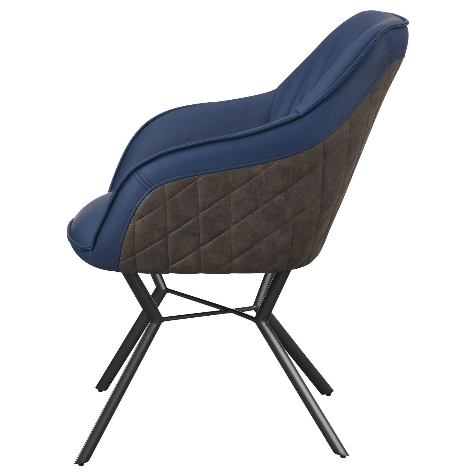 Trevon Upholstered Tufted Side Chairs (Set of 2) Blue/Brown - Image 4