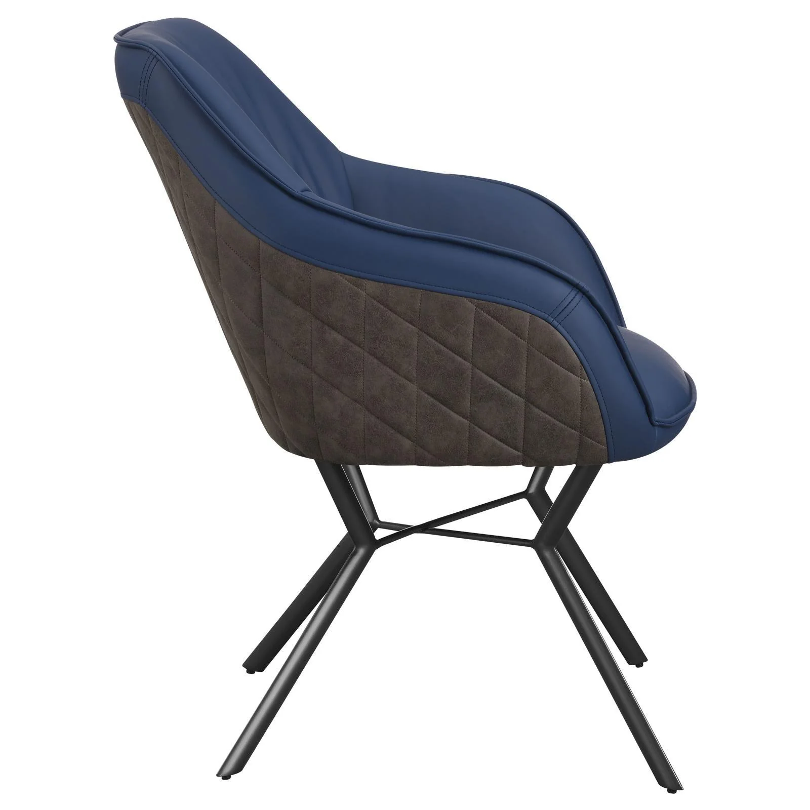 Trevon Upholstered Tufted Side Chairs (Set of 2) Blue/Brown - Image 7