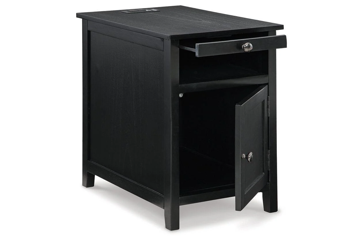 Treytown Black Chairside End Table - Image 2