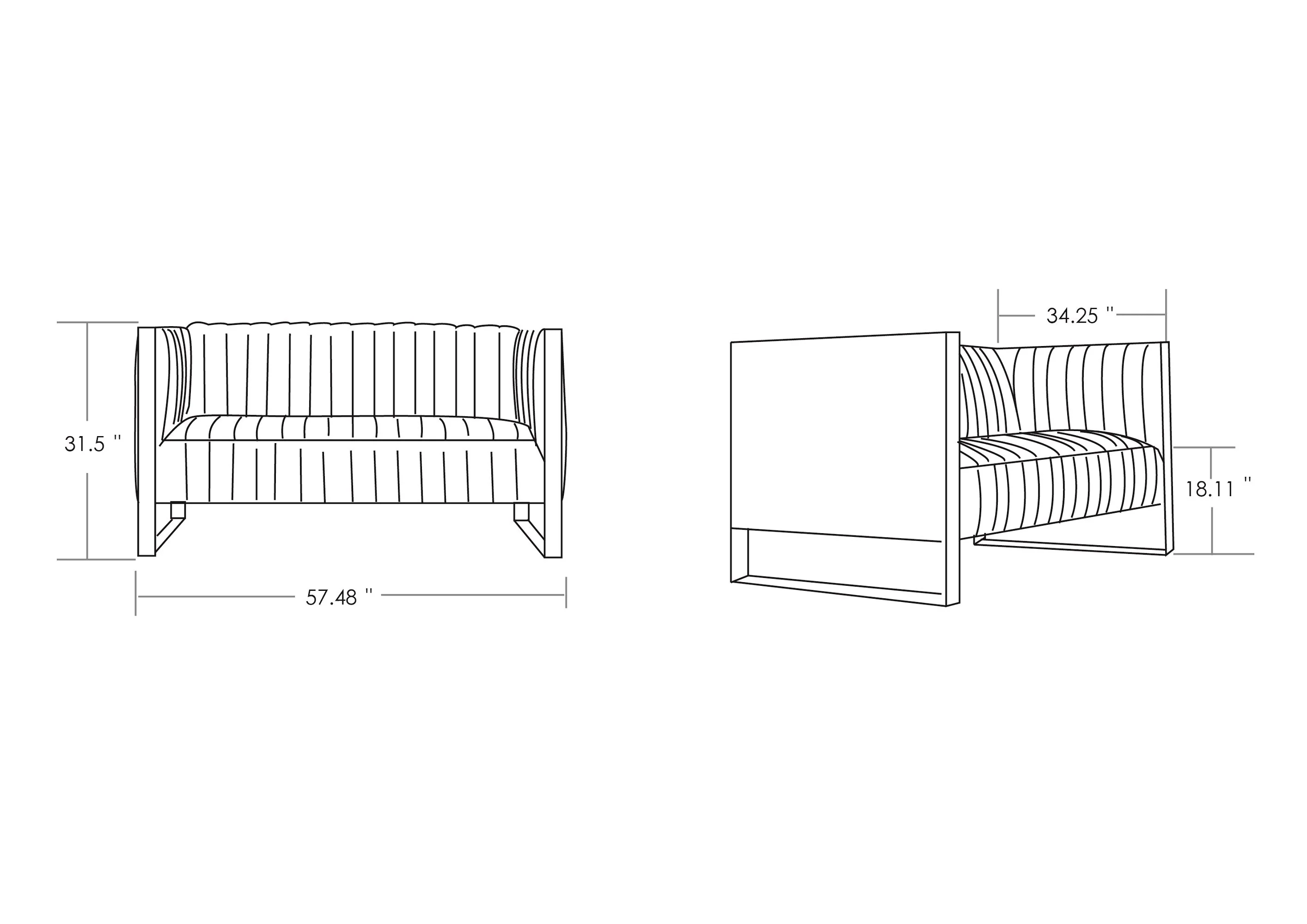 Trillium Loveseat in Aqua Blue and Gold - Image 3