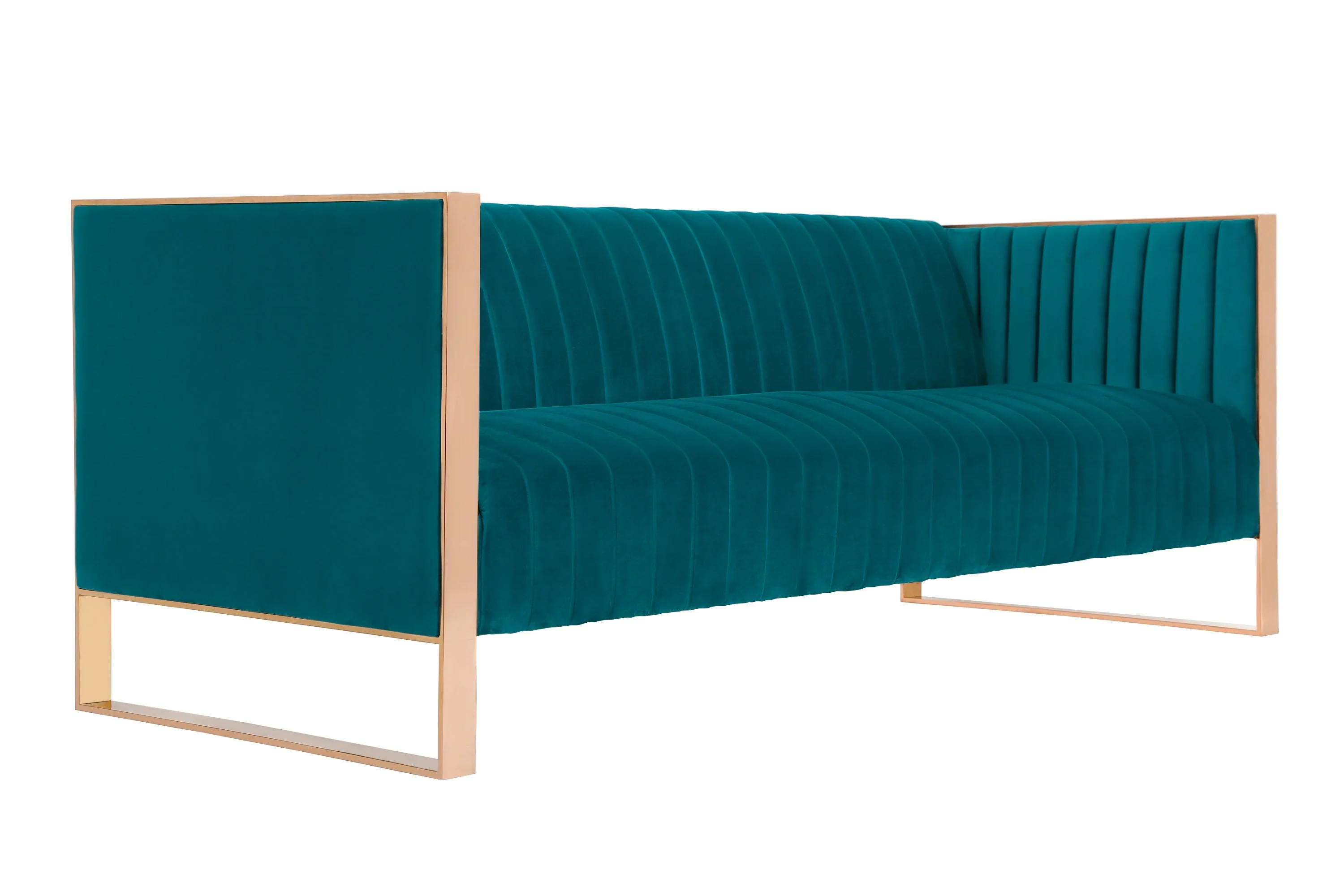 Trillium Sofa and Armchair in Teal and Gold (set of 2) - Image 7