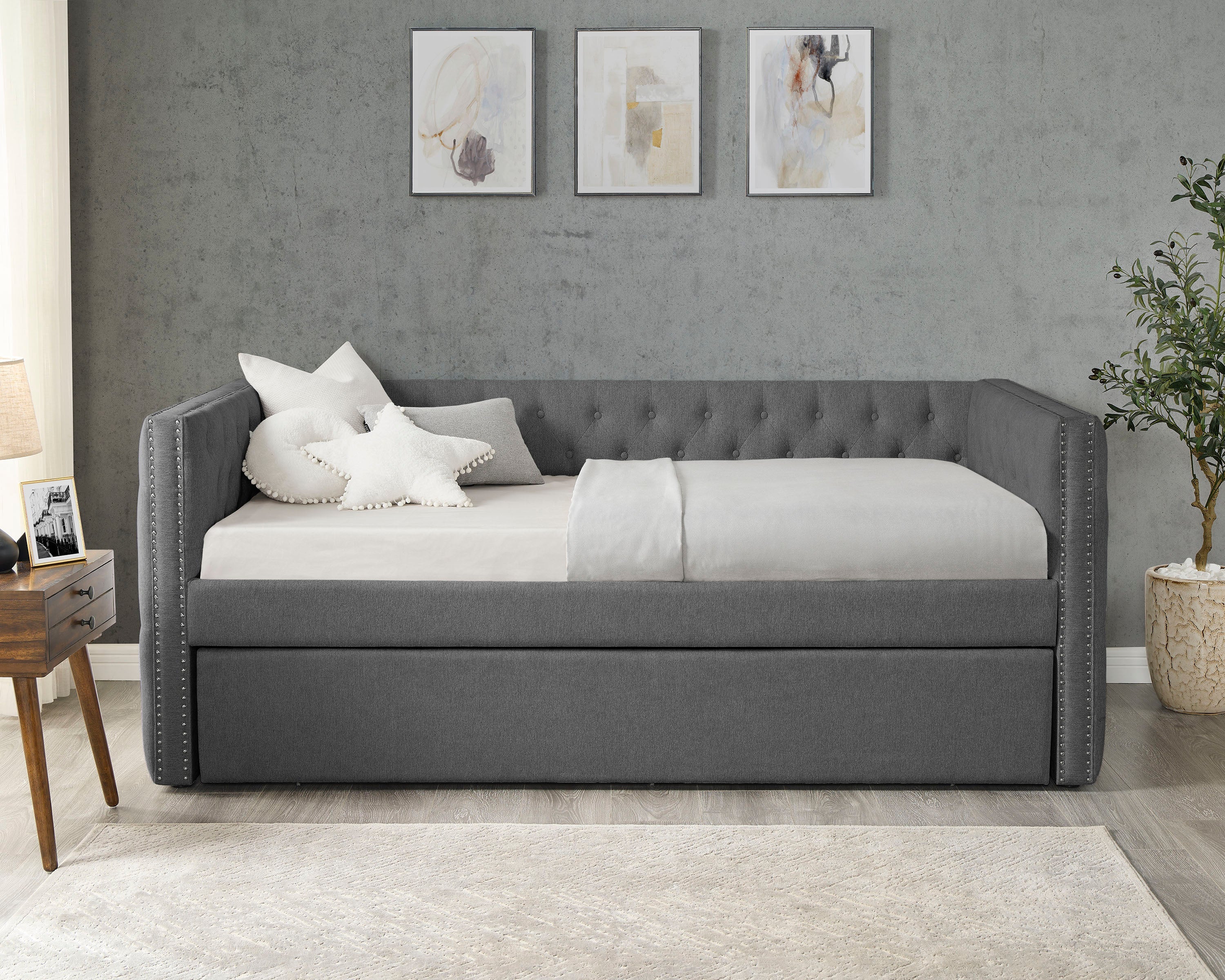 Trina Gunmetal Grey Daybed with Trundle - Image 2