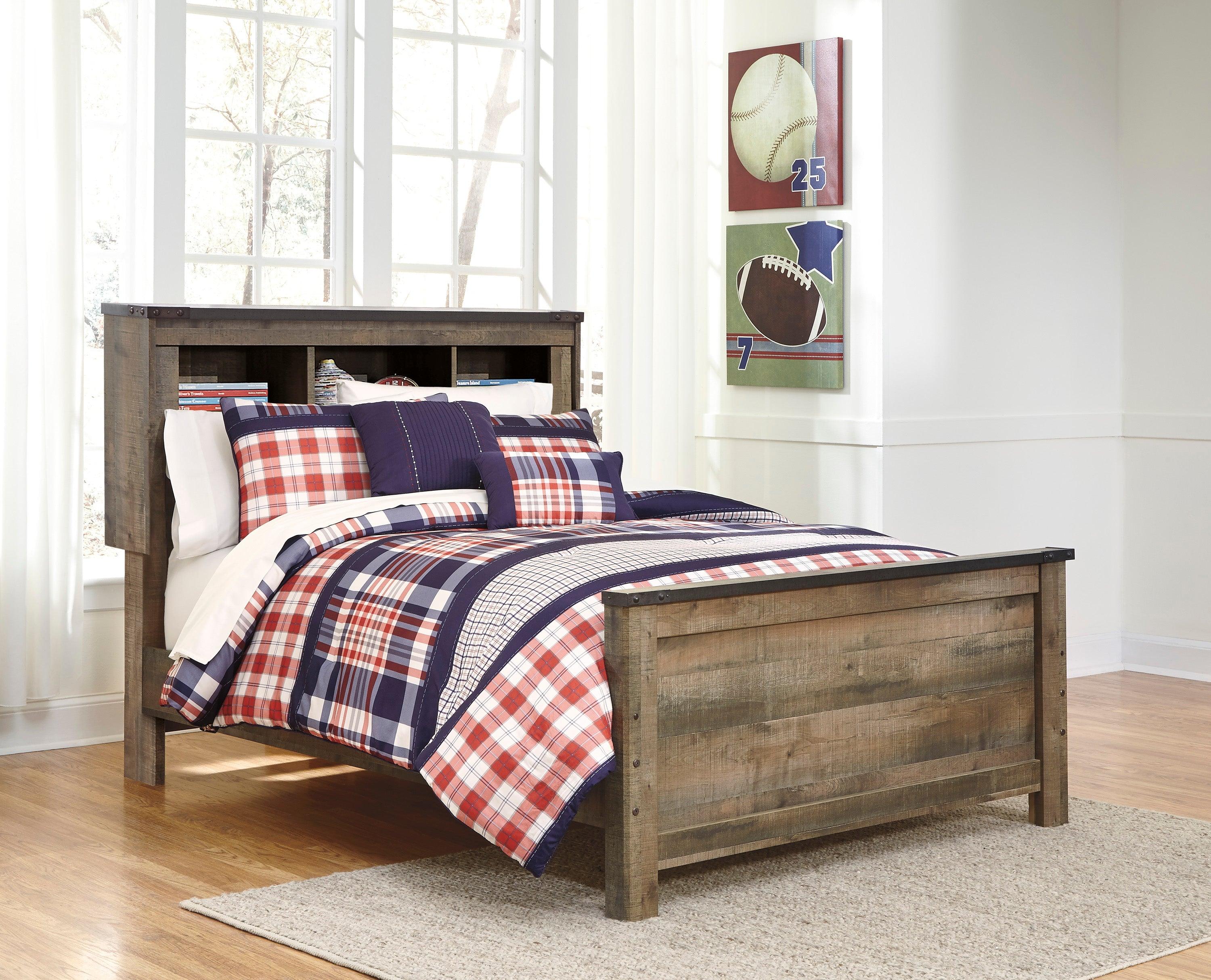 Trinell Brown Full Bookcase Panel Bed - Image 2