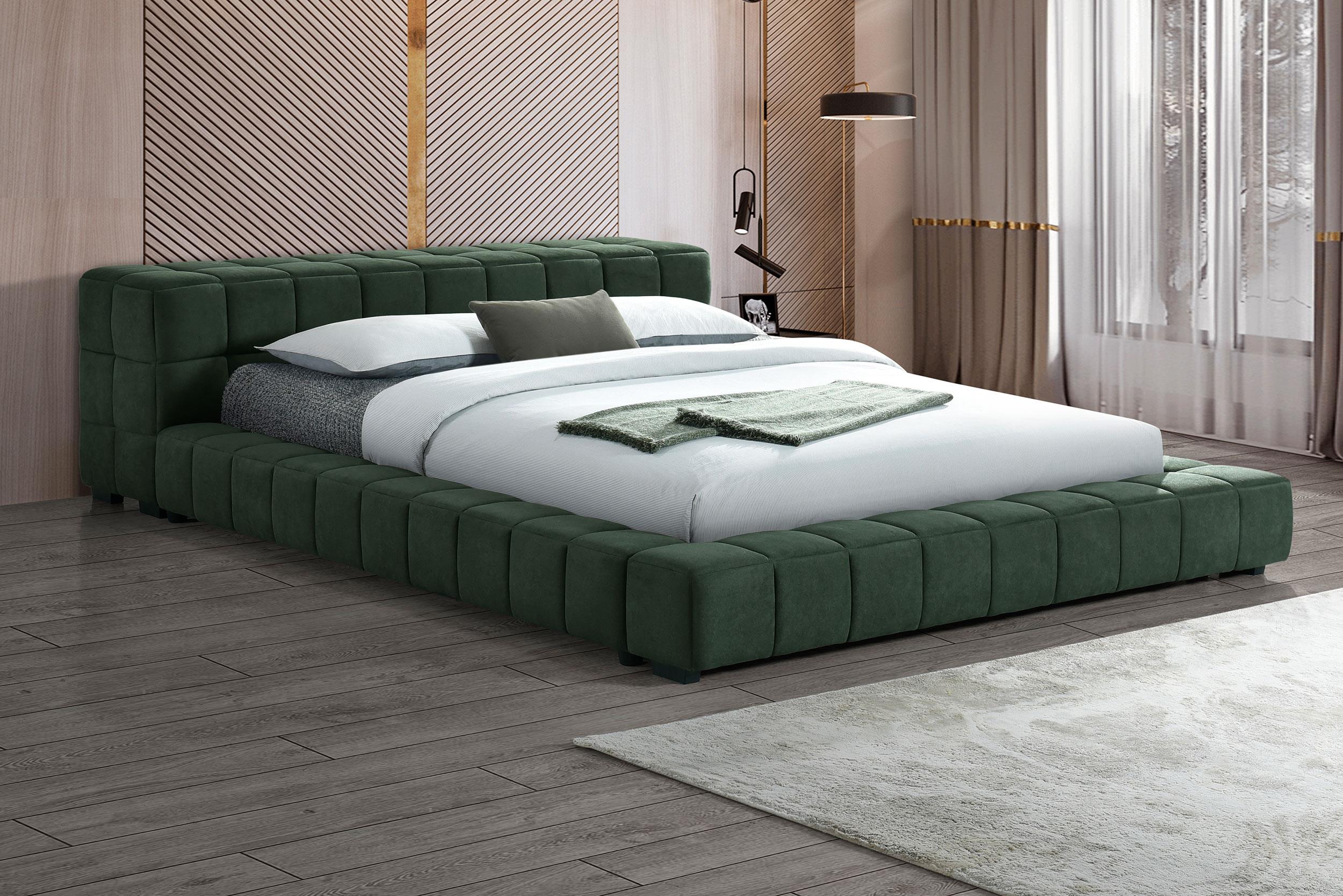 Trinity Green Upholstered Eastern King Platform Bed