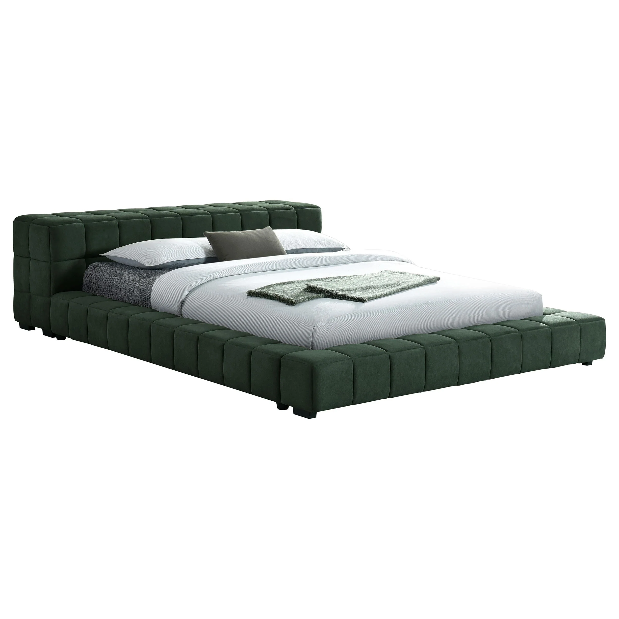 Trinity Green Upholstered Full Platform Bed - Image 2