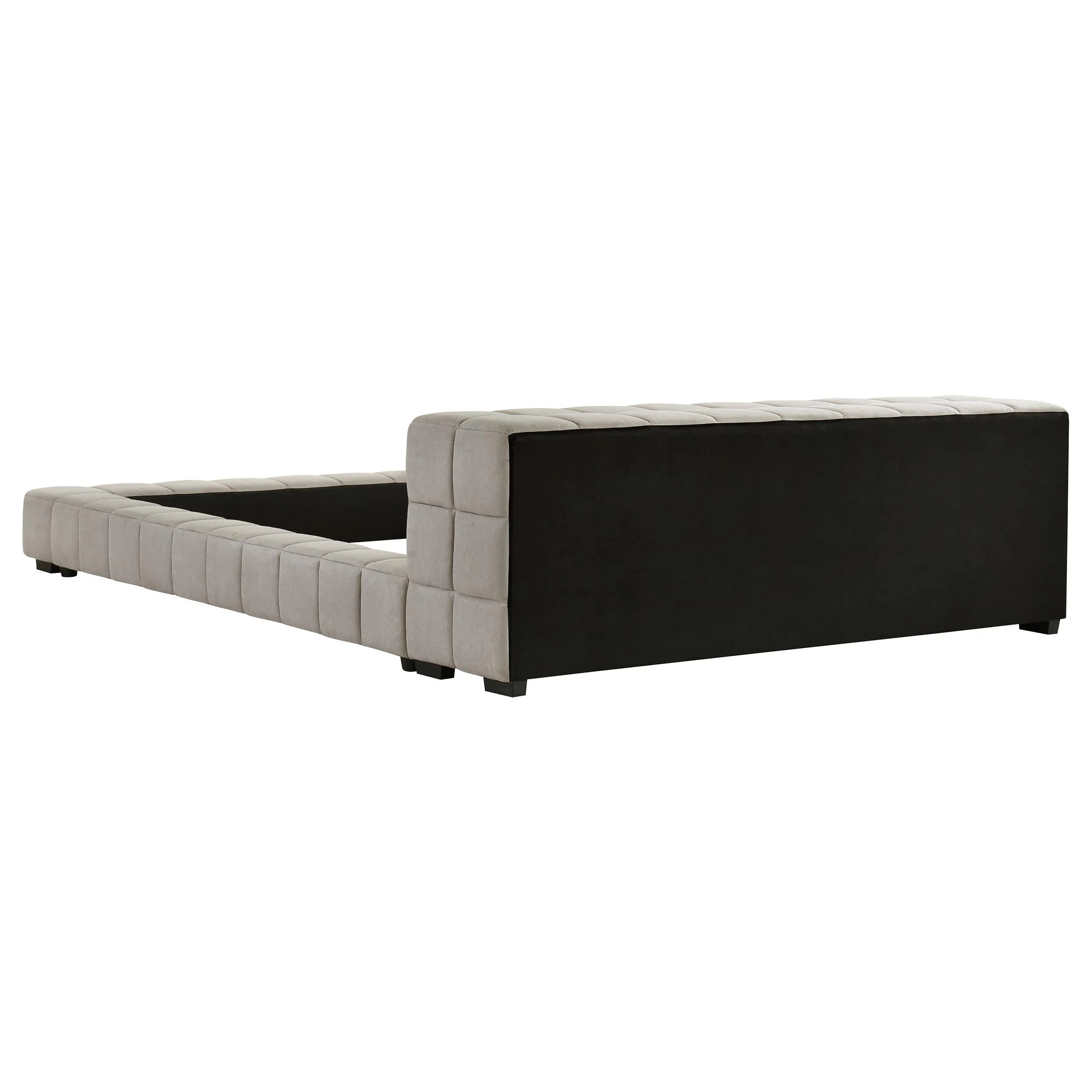 Trinity Light Taupe Upholstered Queen Platform Bed - Image 4