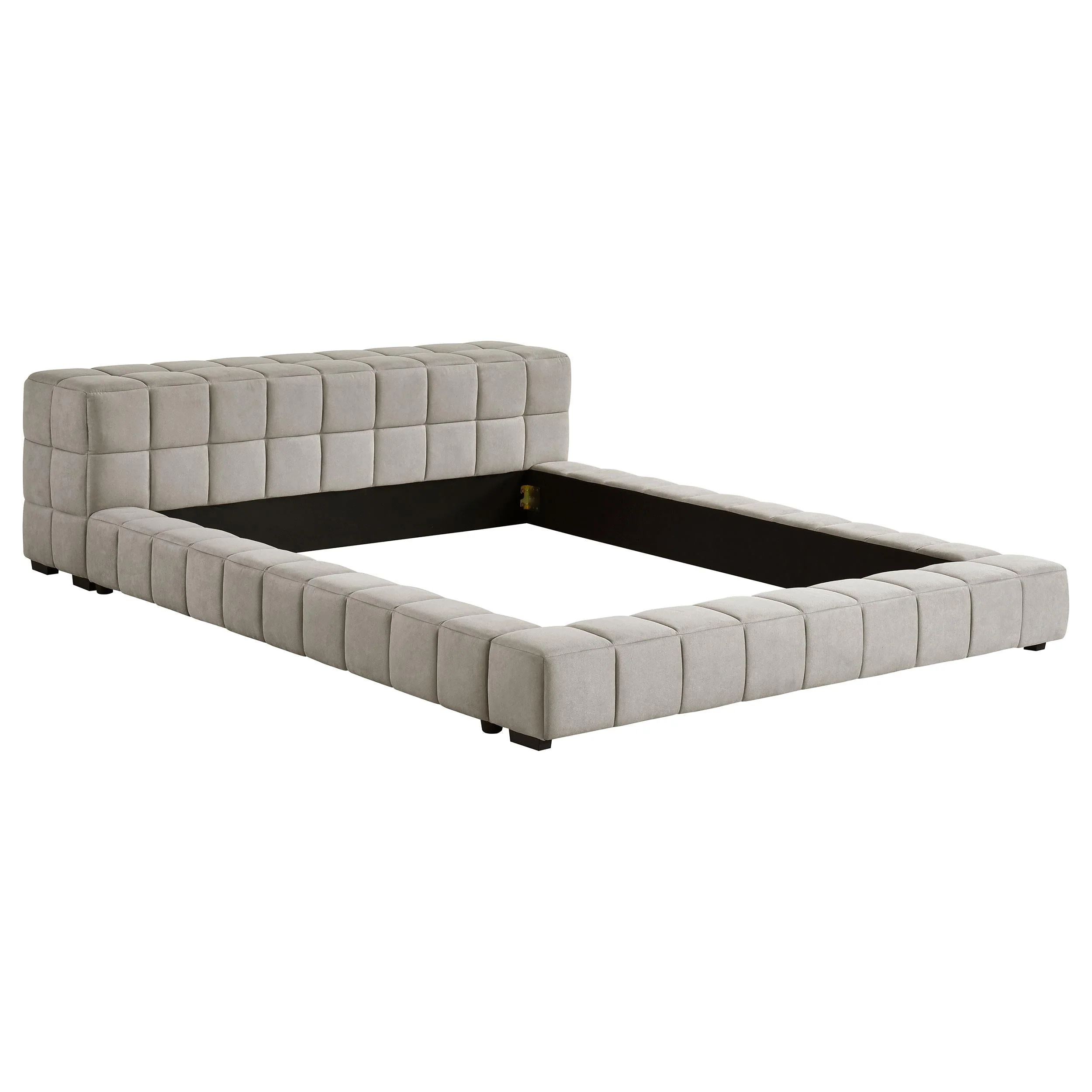 Trinity Upholstered Cal King Platform Bed Light Taupe - Image 3