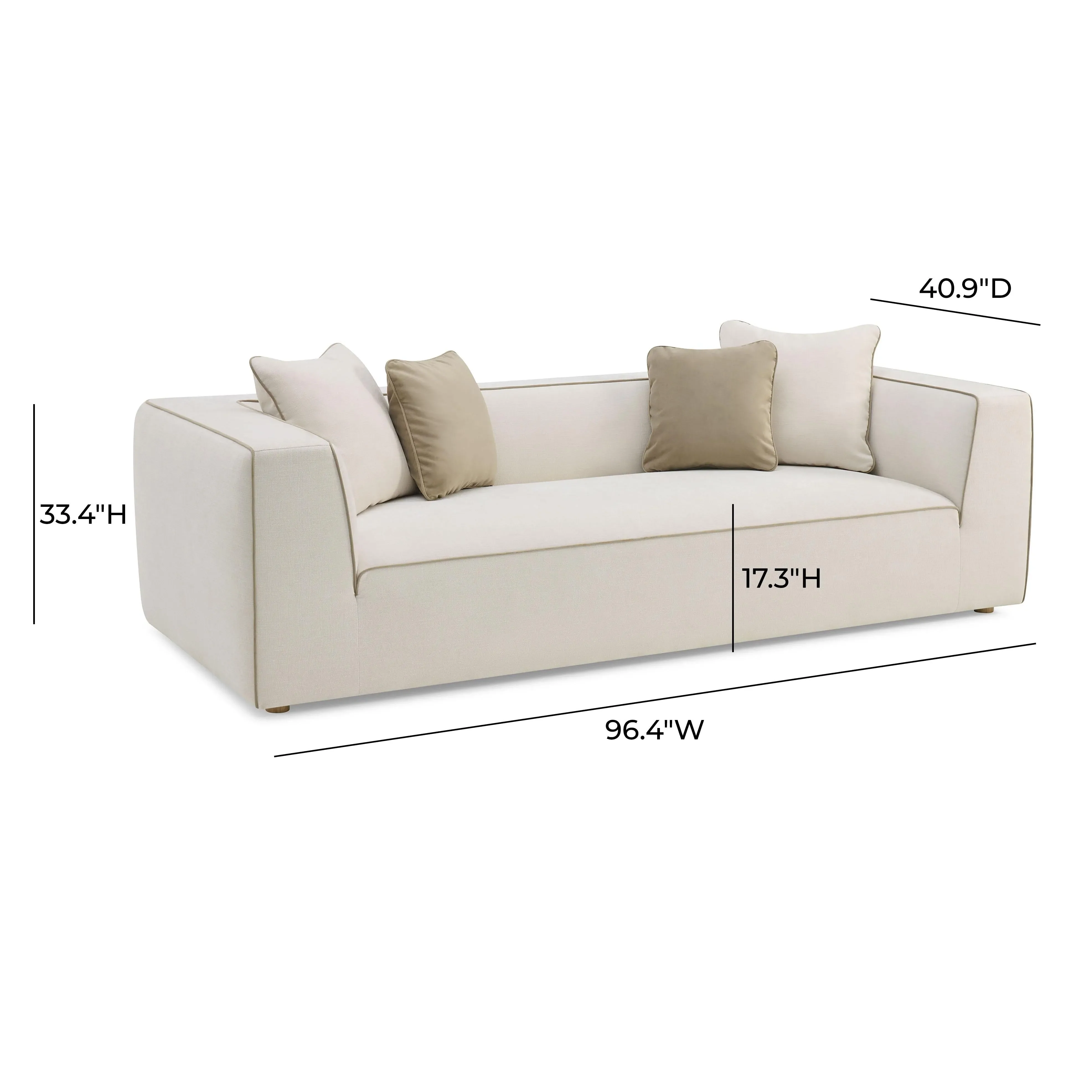 Tristine Cream Linen Sofa - Image 5