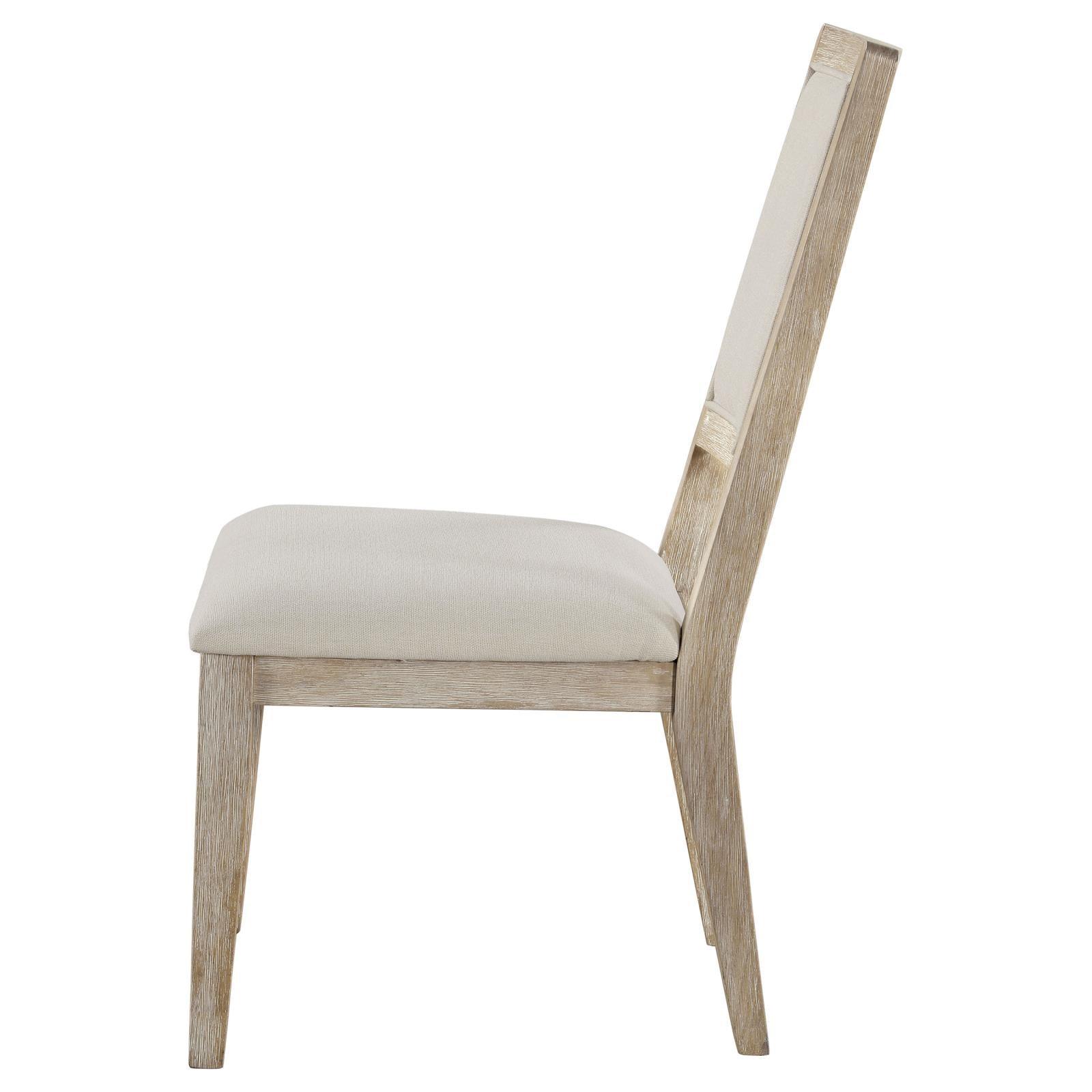 Trofello Upholstered Dining Side Chair White Washed and Beige (Set of 2) - Image 6