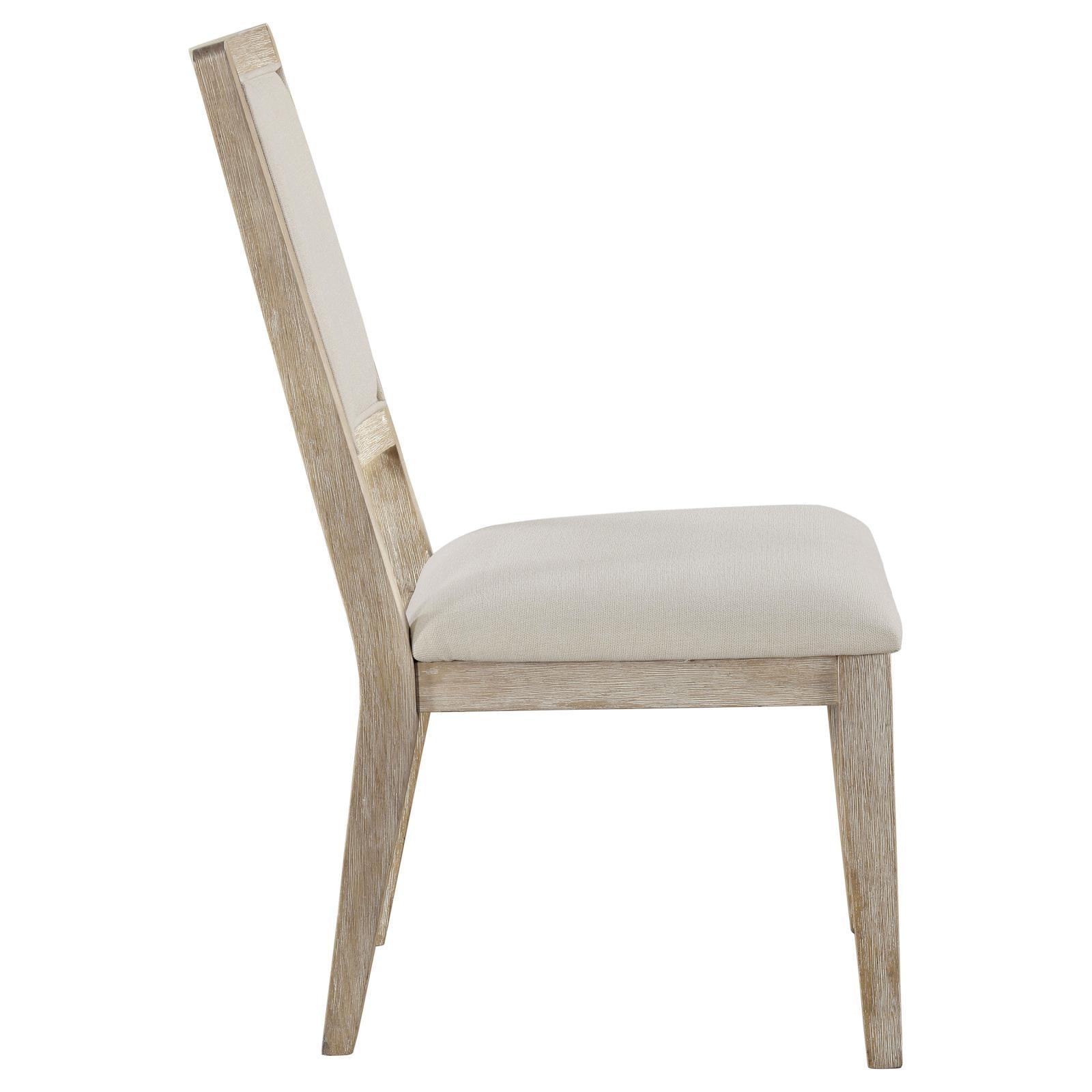 Trofello Upholstered Dining Side Chair White Washed and Beige (Set of 2) - Image 9