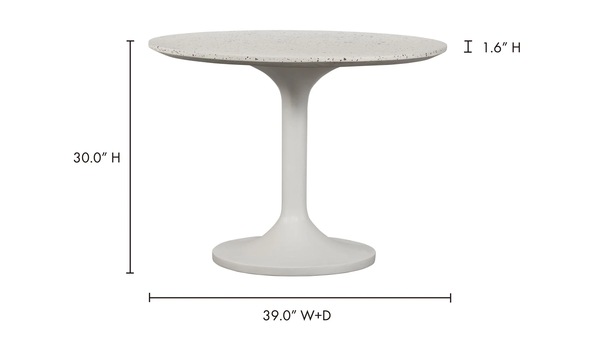 Tuli Outdoor Cafe Table White Terrazzo - Image 7